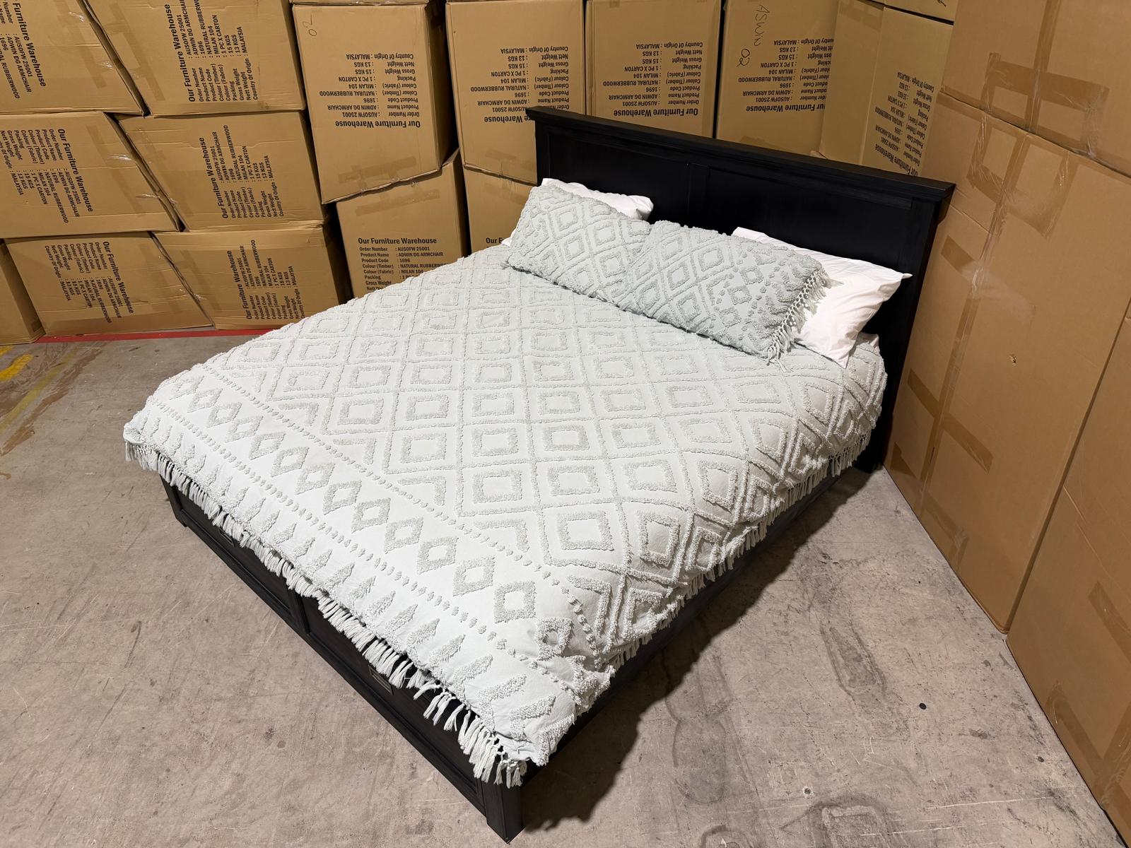 Calloway king size bed in draws in black prbkb2d