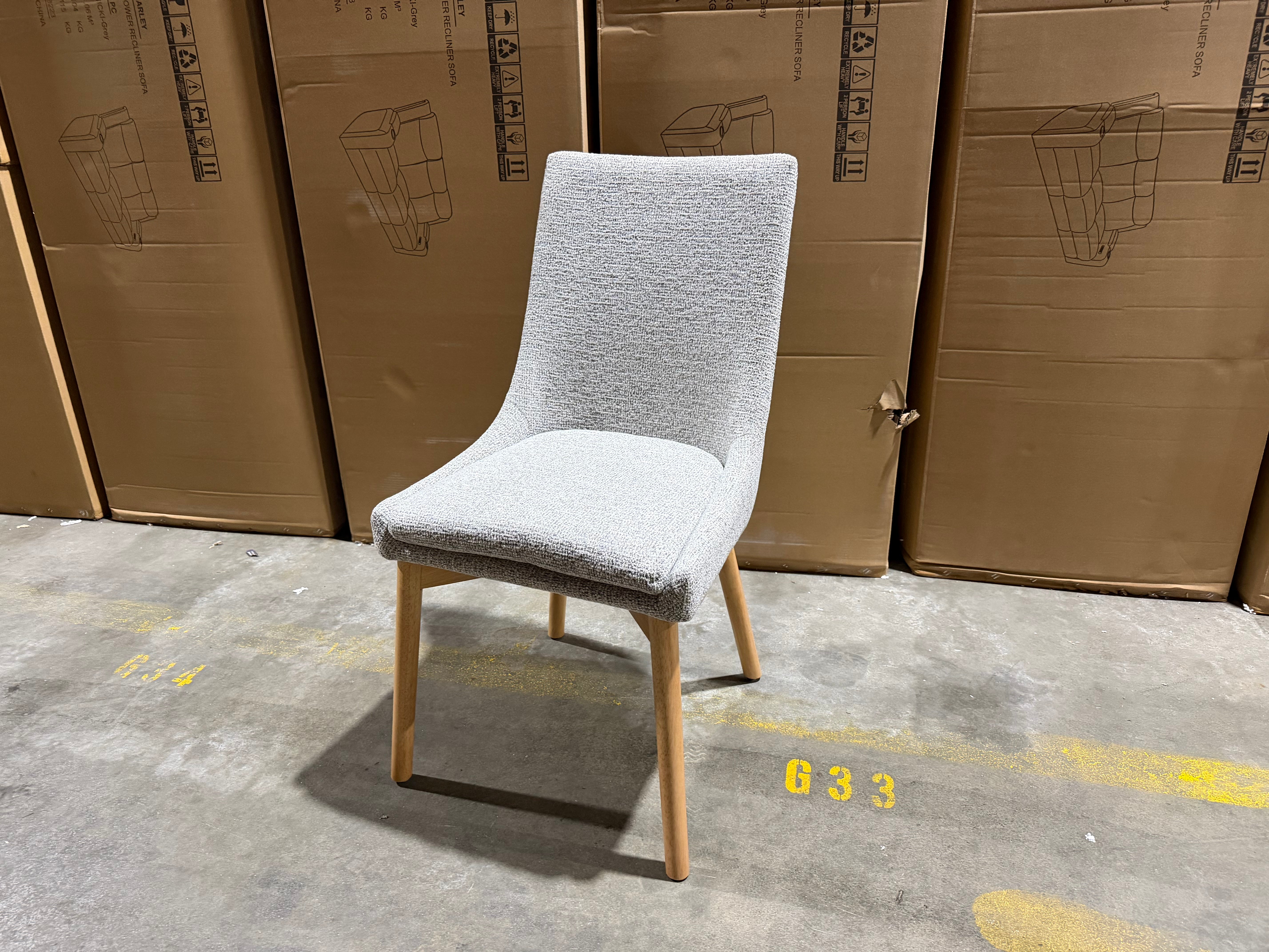 Milano Dining Chair Light Grey With Oak Colour Leg
