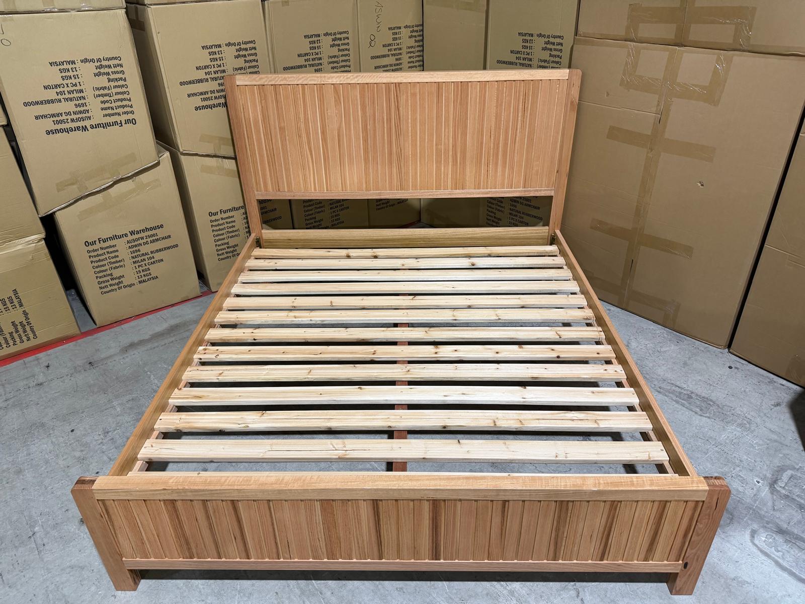Morocco King size bed in natural Messmate