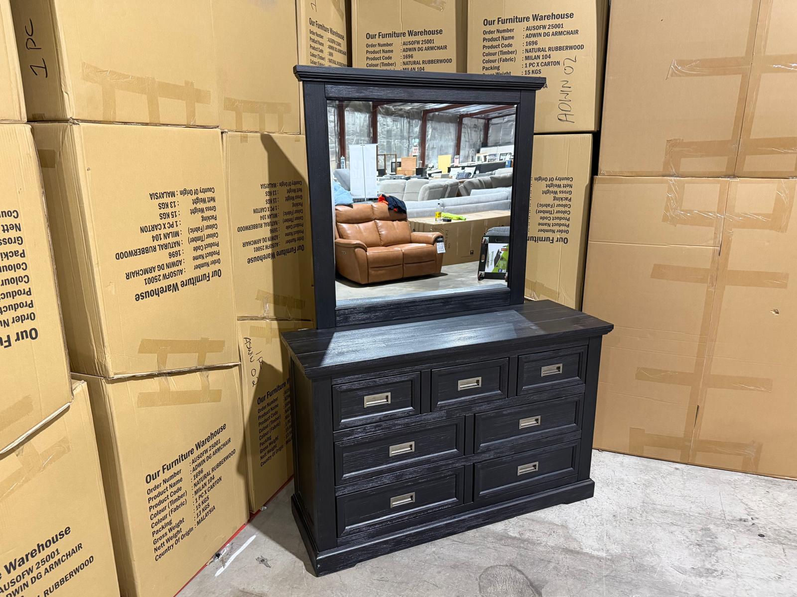 Calloway Dressing table inc mirror in black
