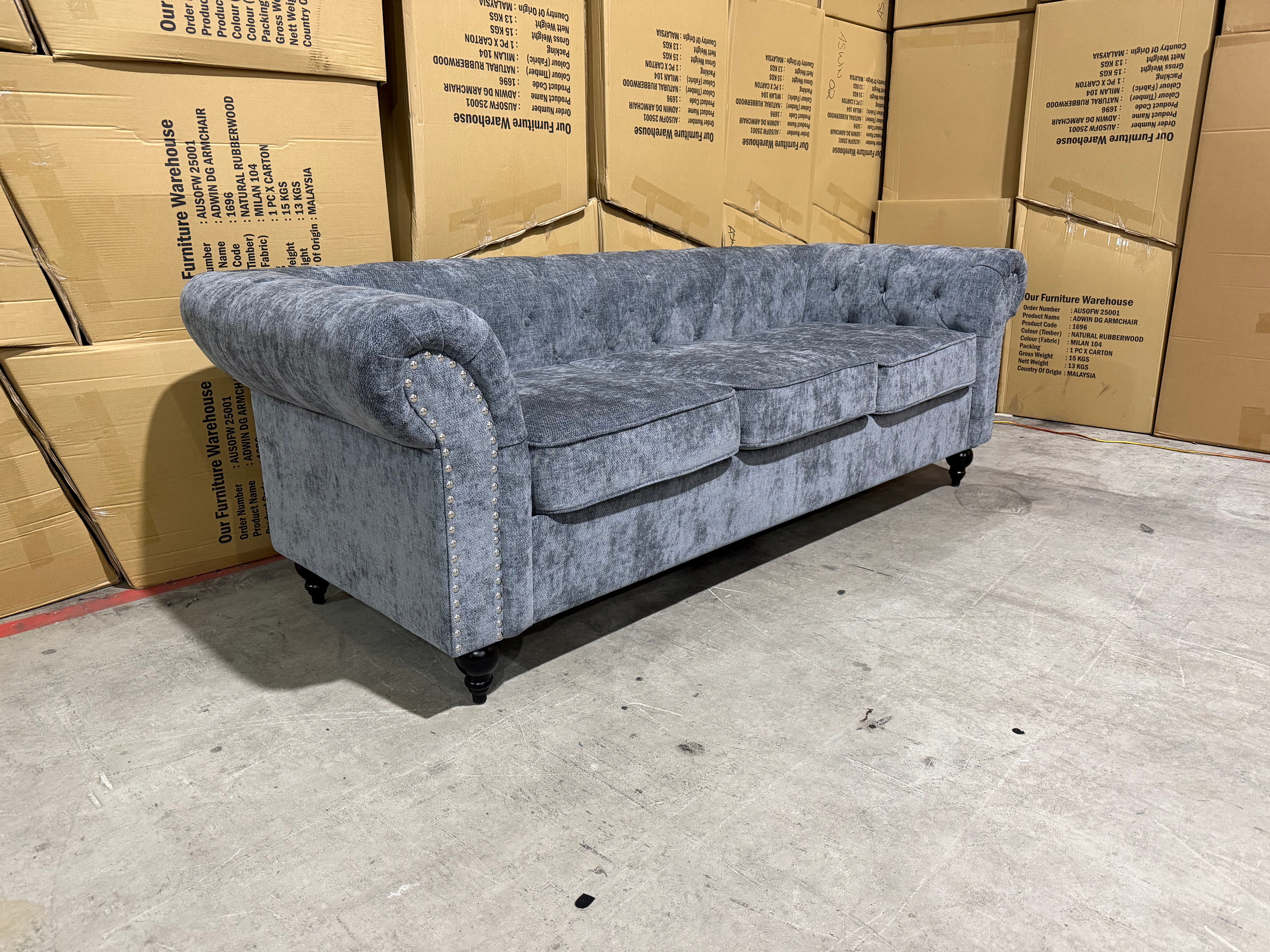 Jester 3 seater sofa Licorice