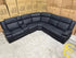 Kenso 6pce modular Lounge with 2 Dual Motion Recliners Soft Rhino Black