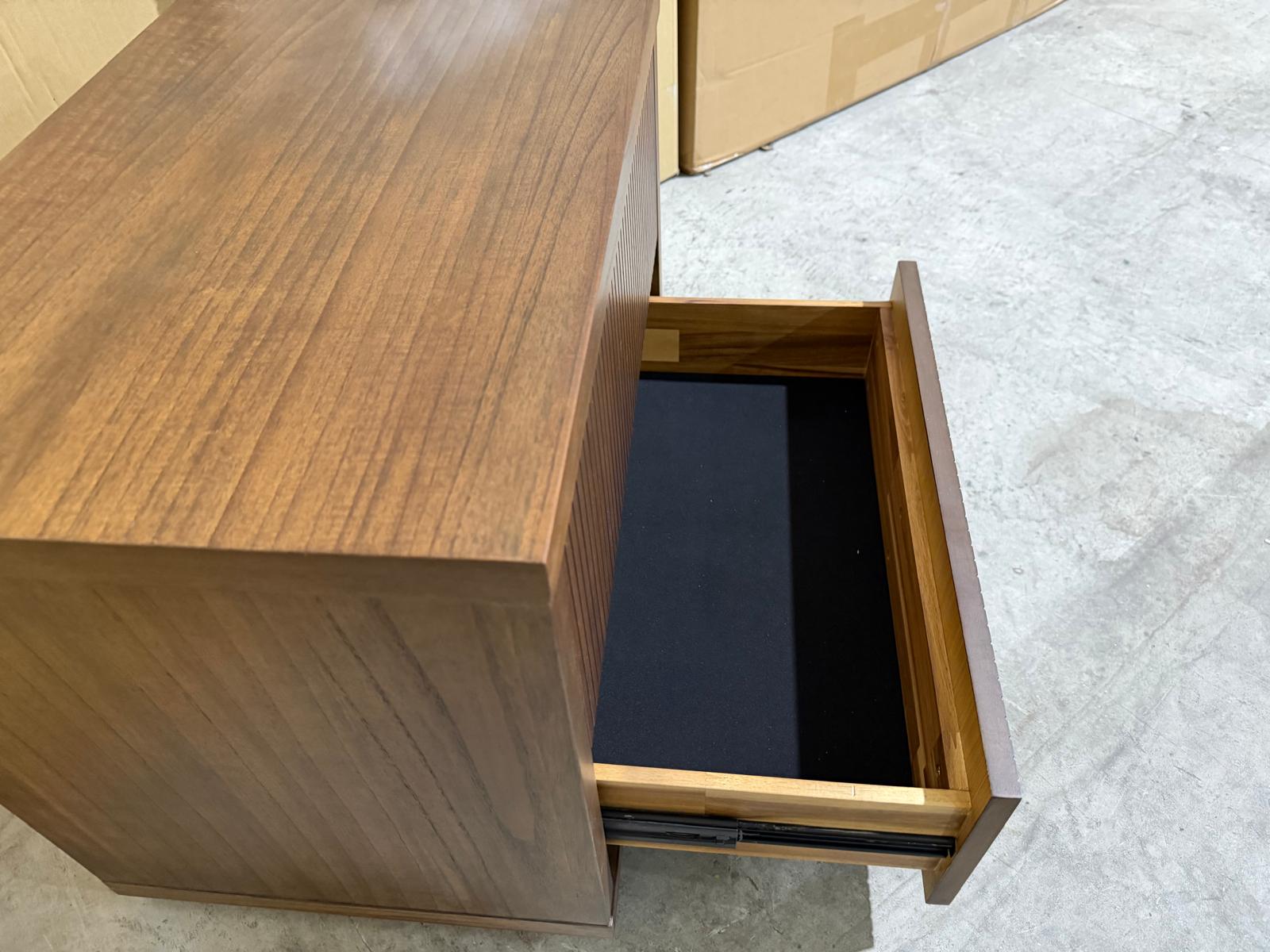Flinders bed side chest in pecan finish