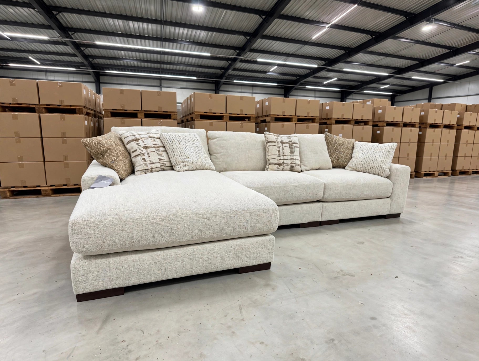 Bunbury LHF Chaise Lounge INC 7 Scatter Cushions