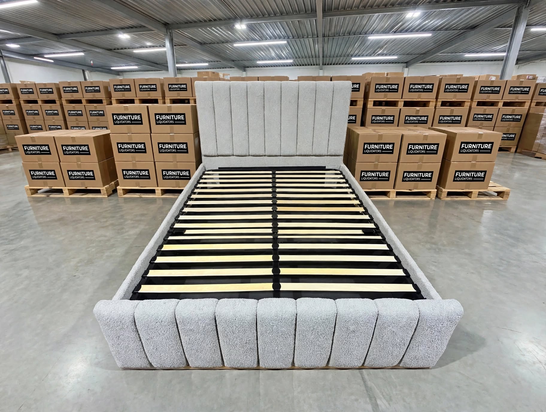 Taya Queen Size Upholstered Bed With Gas Lift in Share Natural