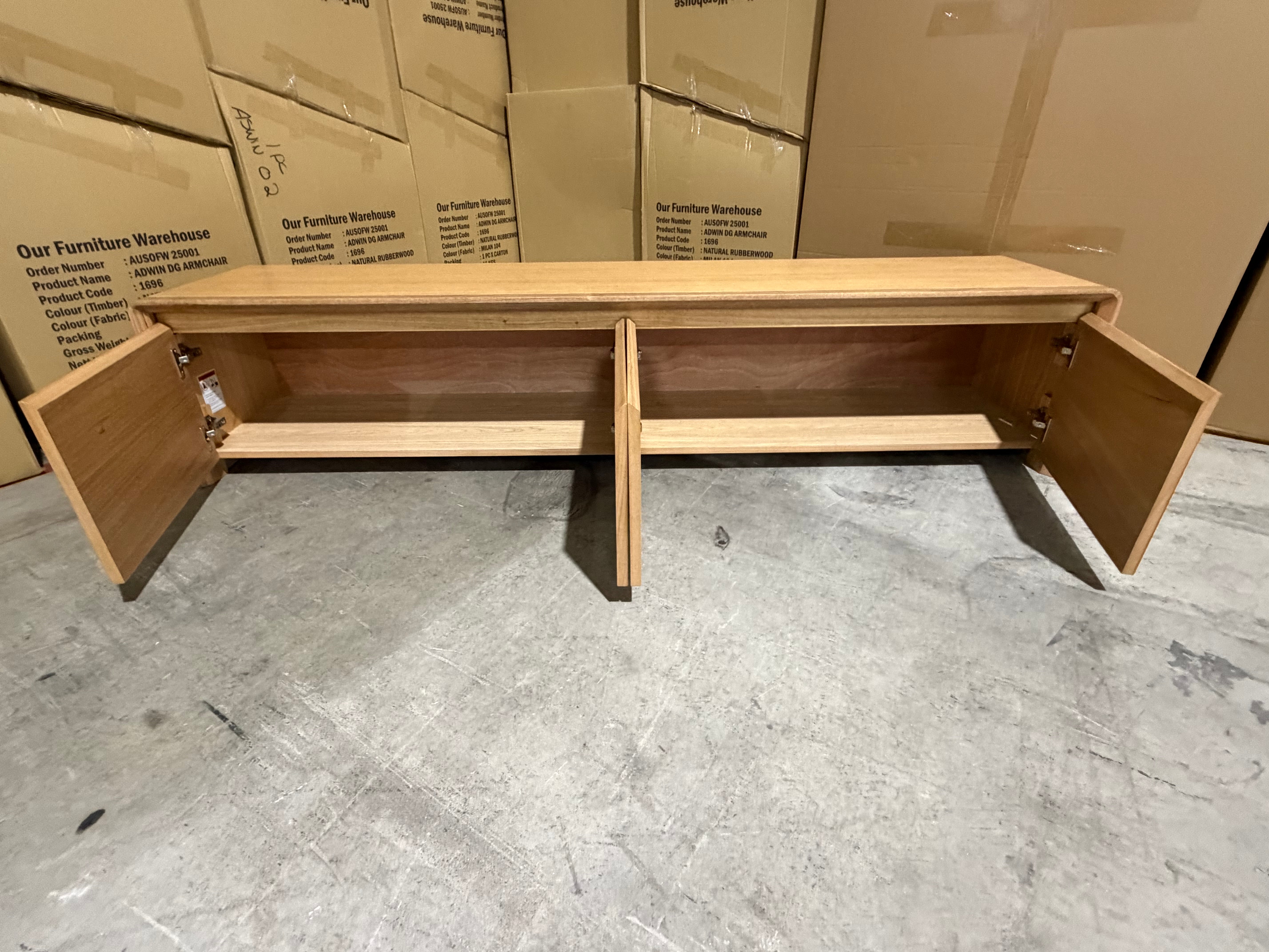 Mitcham TV Unit in natural Tassie Oak Dining Range