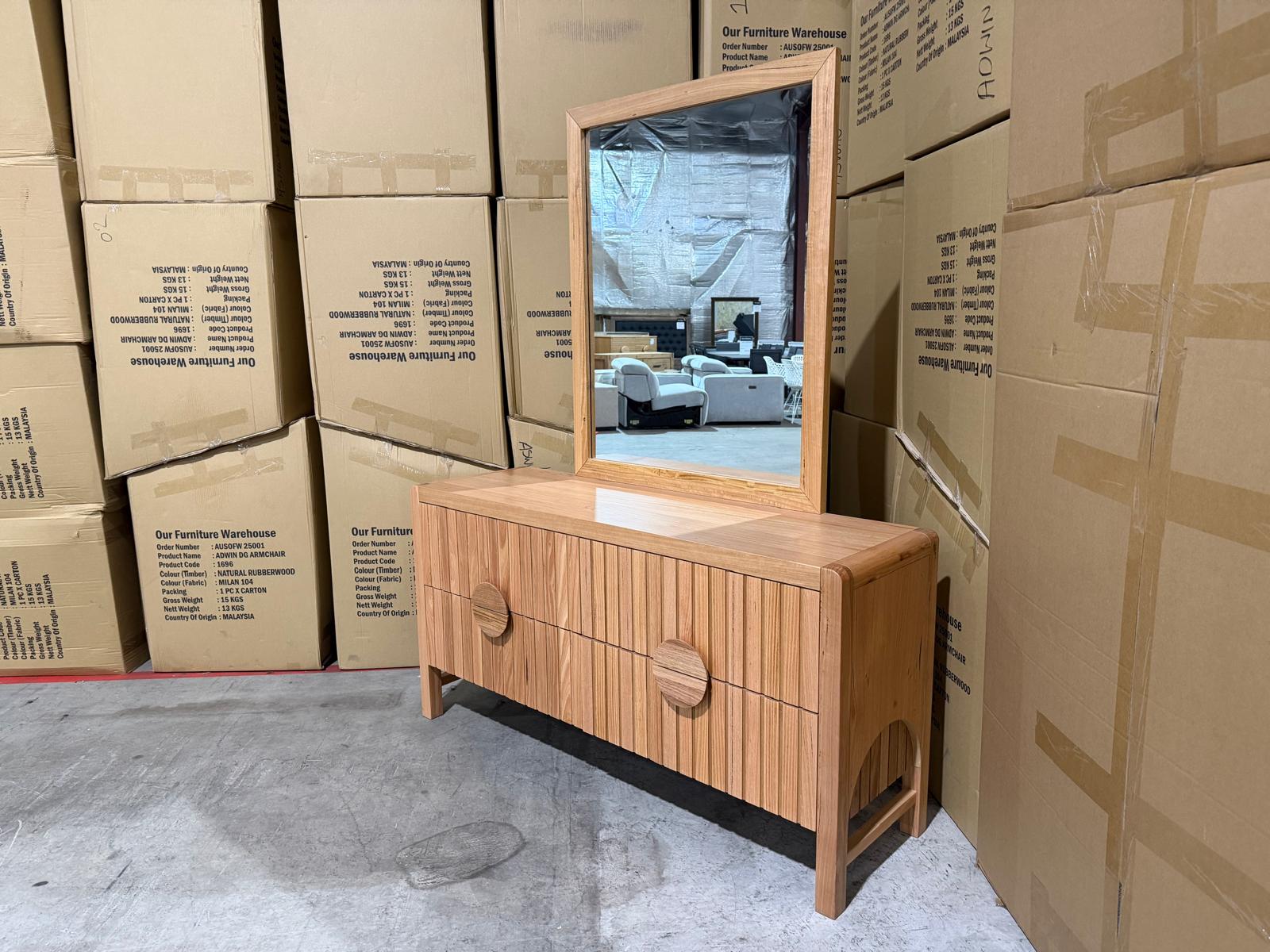 Morocco Dressing Table Inc Mirrors in natural Messmate