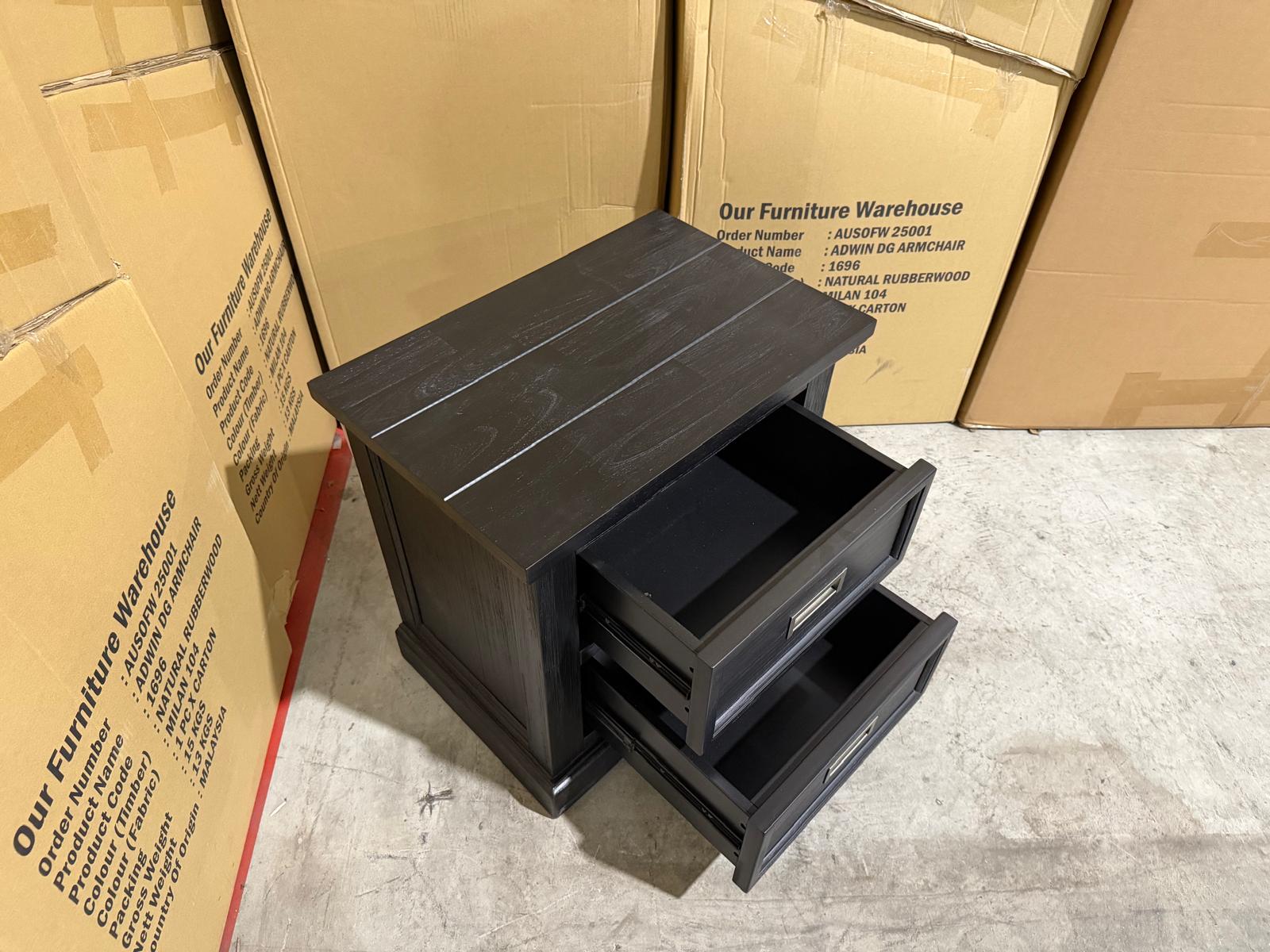 Calloway Bedside chest in Black finish