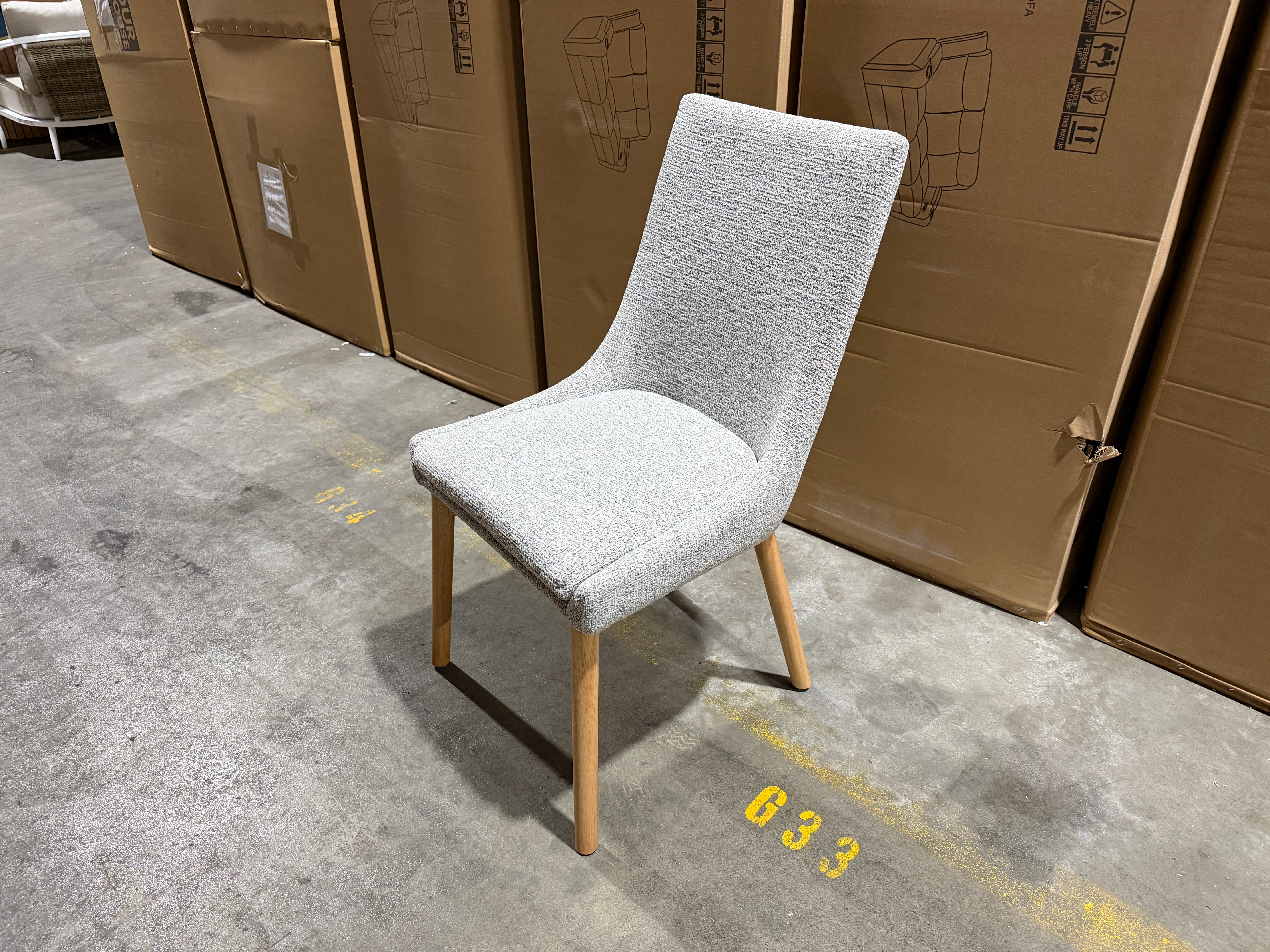 Milano Dining Chair Light Grey With Oak Colour Leg
