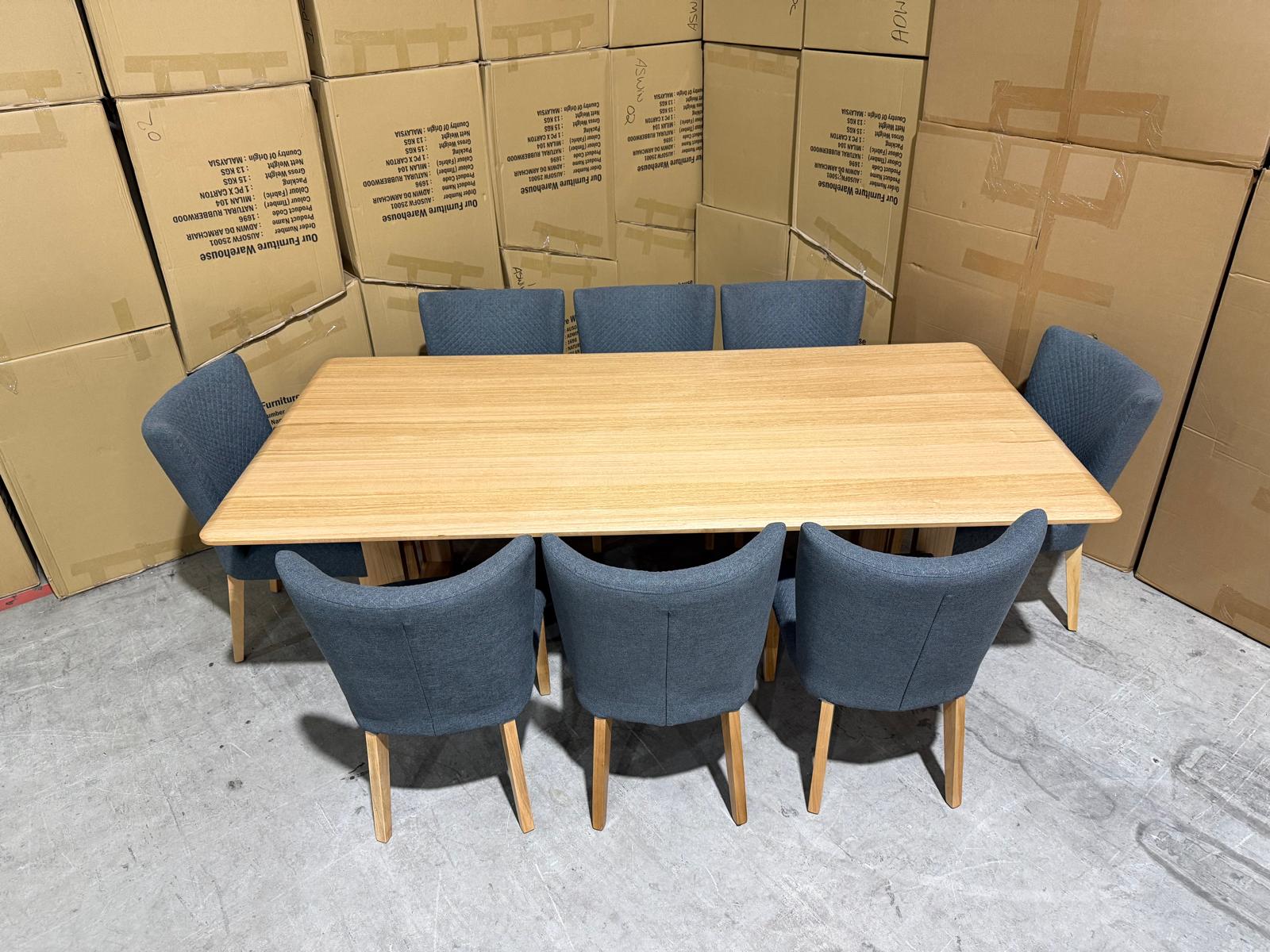 Mitcham Dining Range 2400 9 PCE Set with Tobago Chair Charcoal