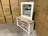 Springbrook dressing table inc mirror driftwood/ white finish acacia timber