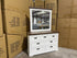 Hamptons dressing table and mirror two tone finish