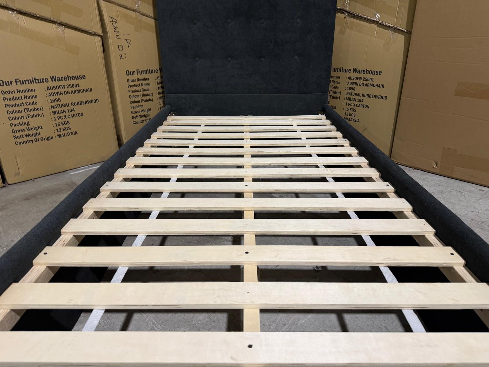 Stuart Single Bed in Charcoal