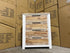 Springbrook Tallboy with 4 draws driftwood/ white finish acacia timber