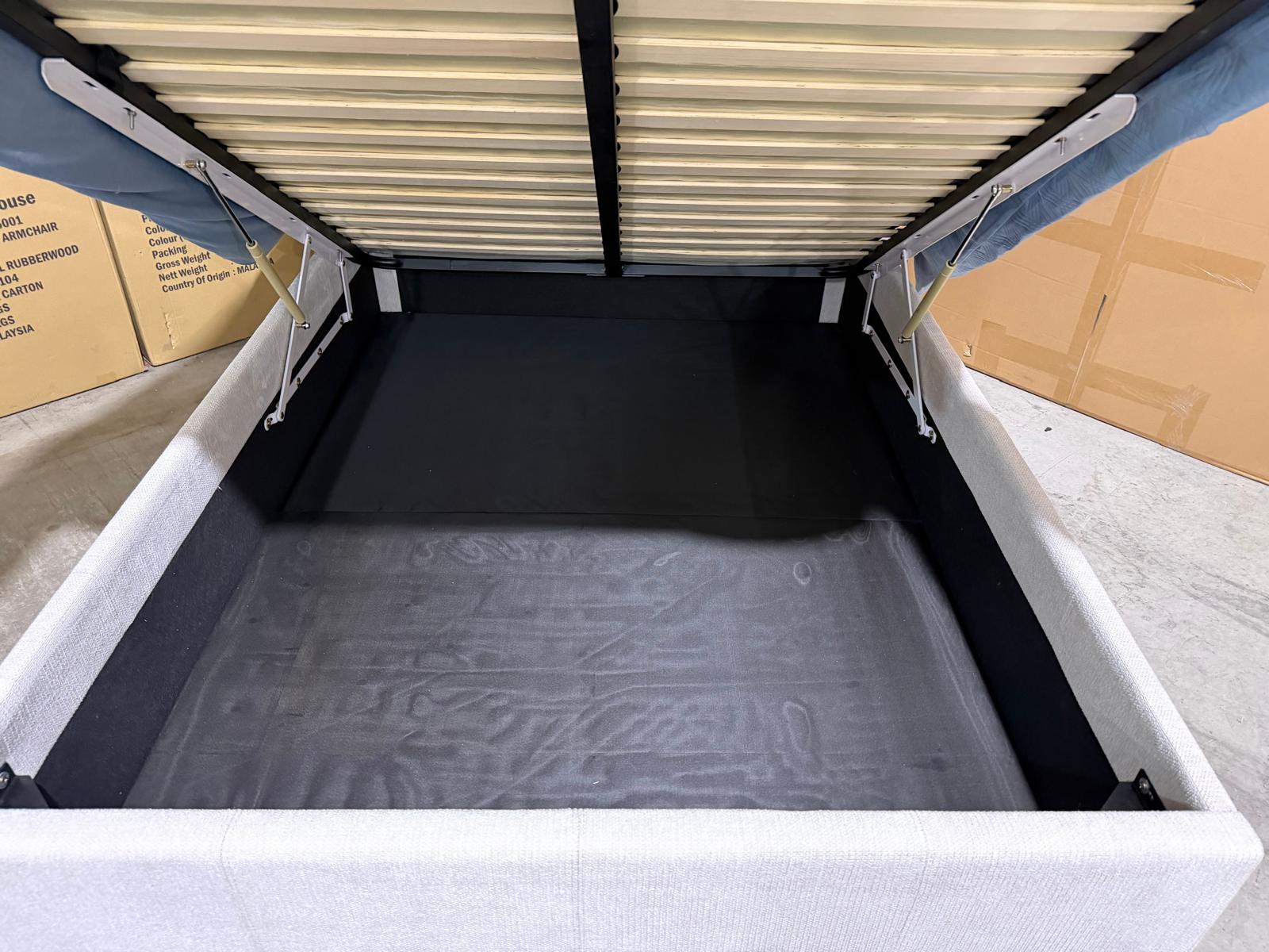 Dallas Double Bed with gas lift in Greige
