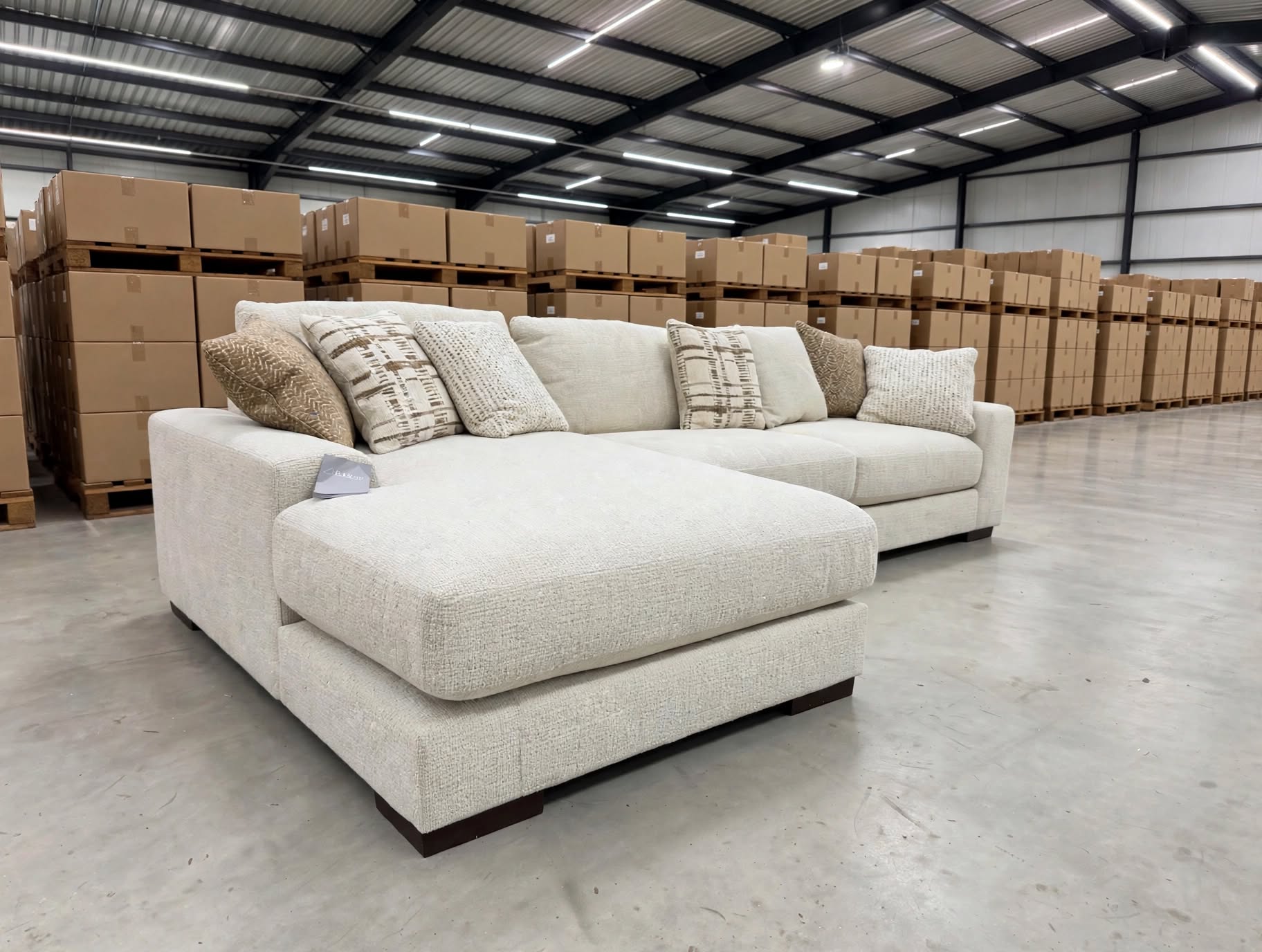 Bunbury LHF Chaise Lounge INC 7 Scatter Cushions
