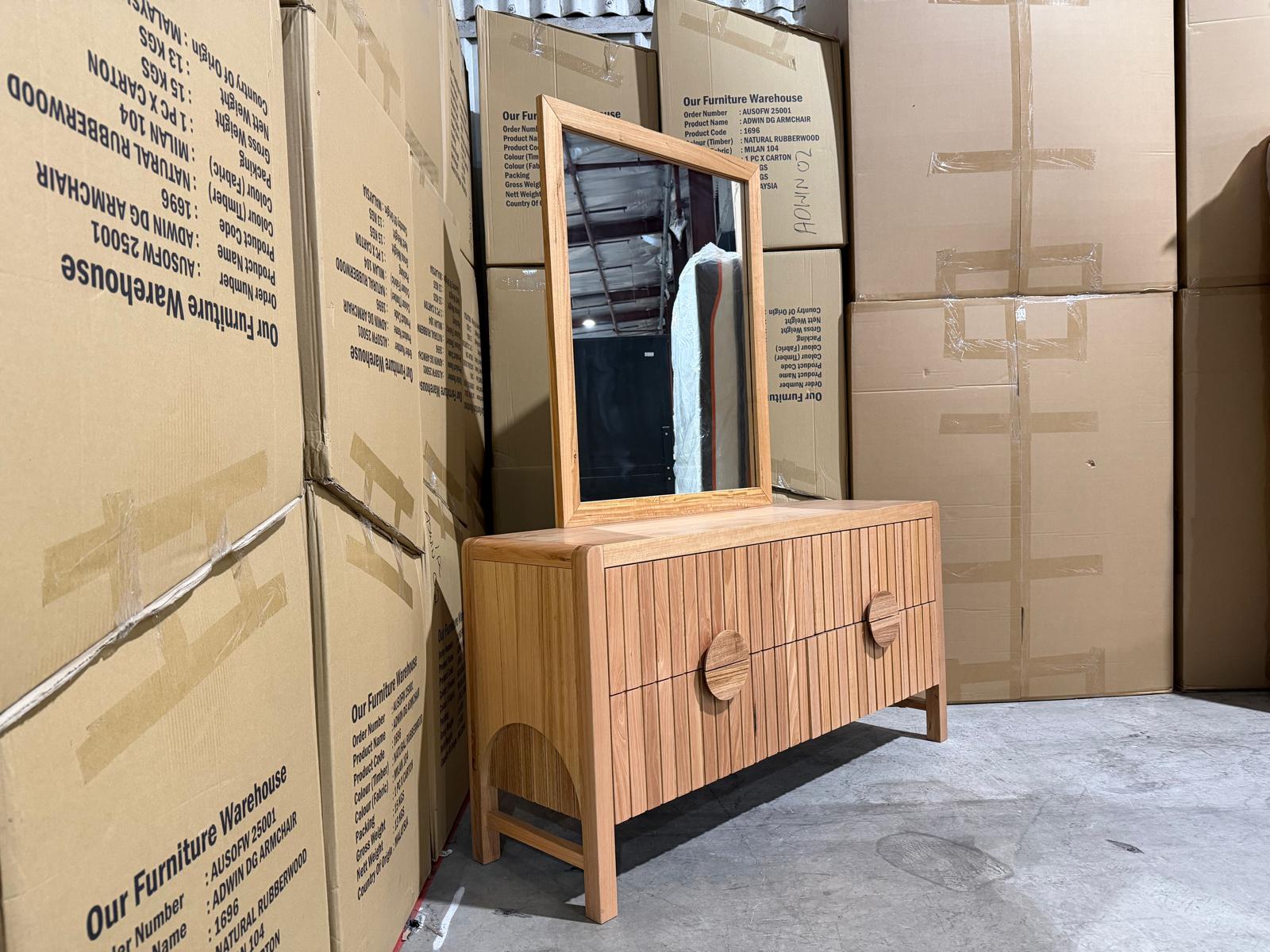 Morocco Dressing Table Inc Mirrors in natural Messmate