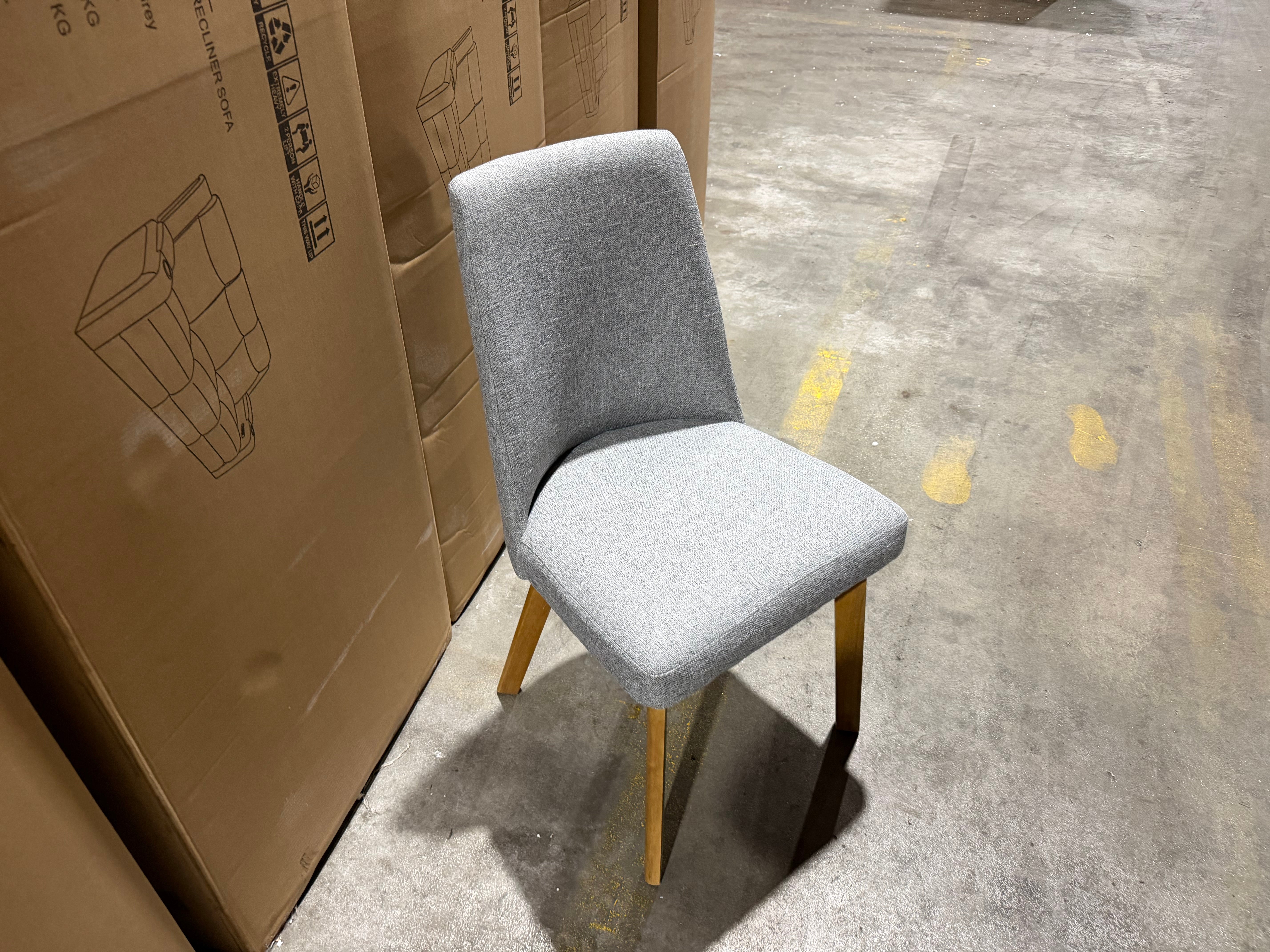 Crystalbrook Dining Chair Mid Grey Fabric