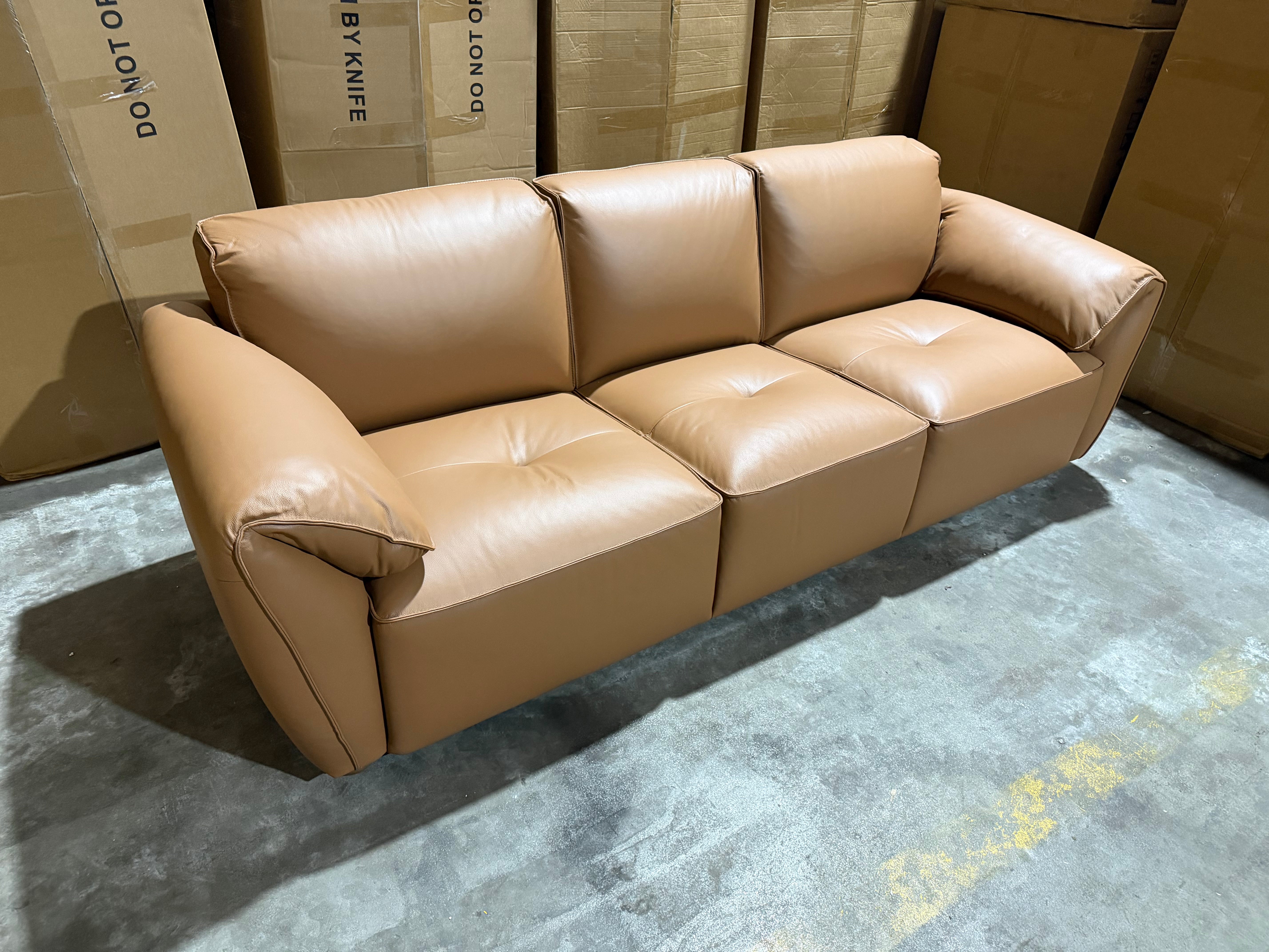 Sapphire 3 Seater Sofa In Cognac Leather