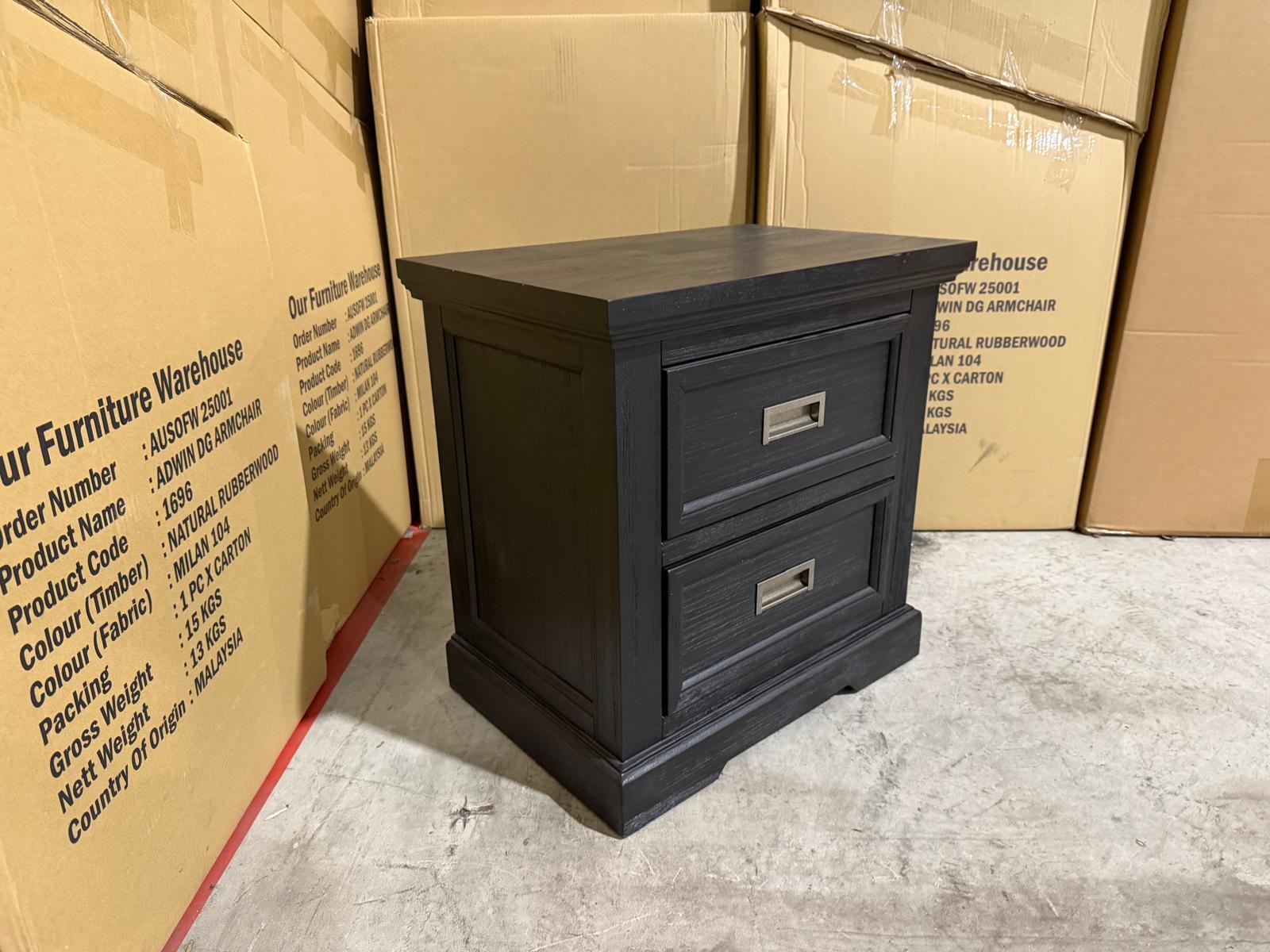 Calloway Bedside chest in Black finish
