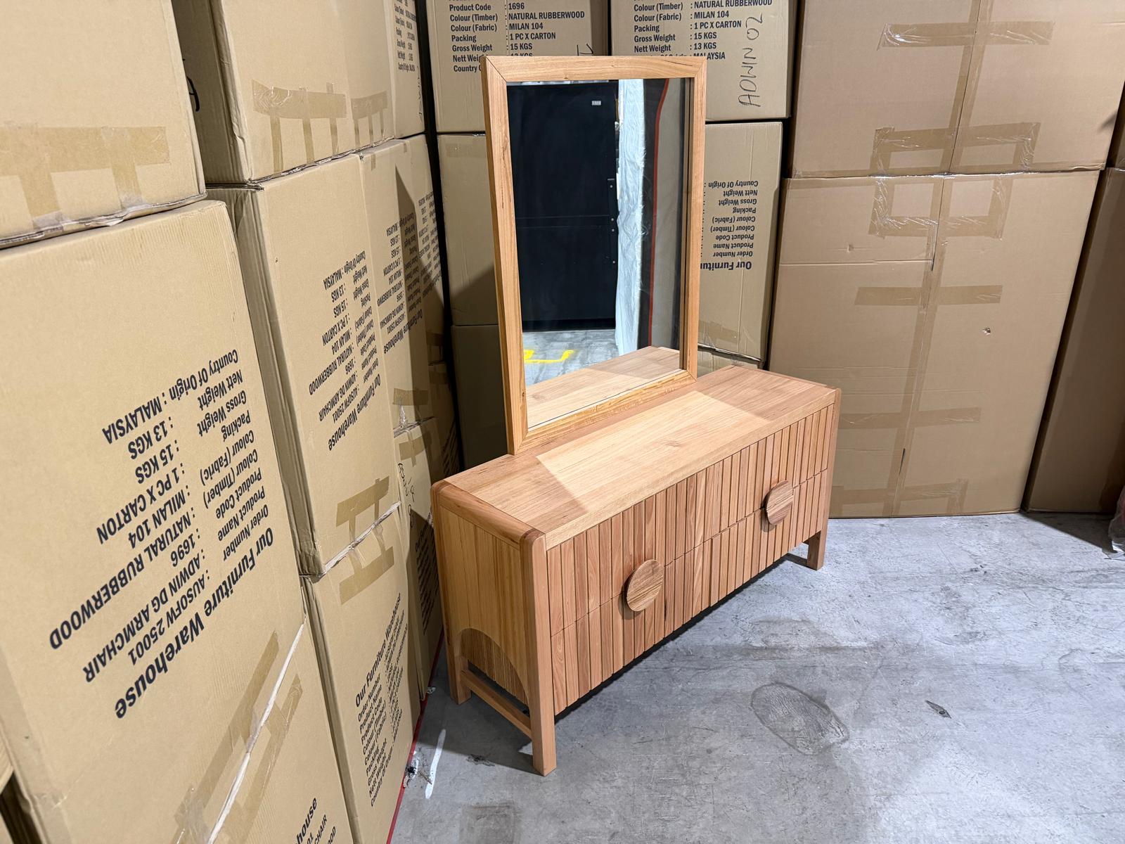 Morocco Dressing Table Inc Mirrors in natural Messmate