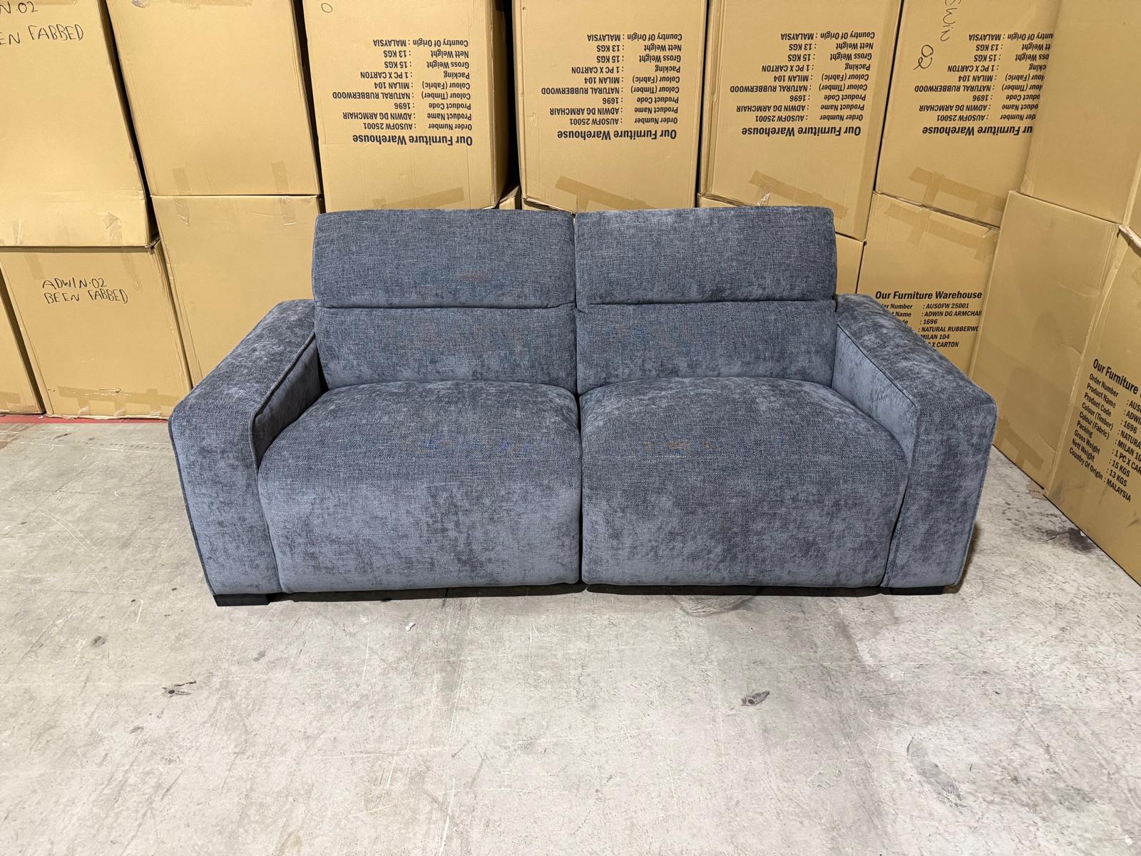 Watford 2 seater with electric Recliners Licorice