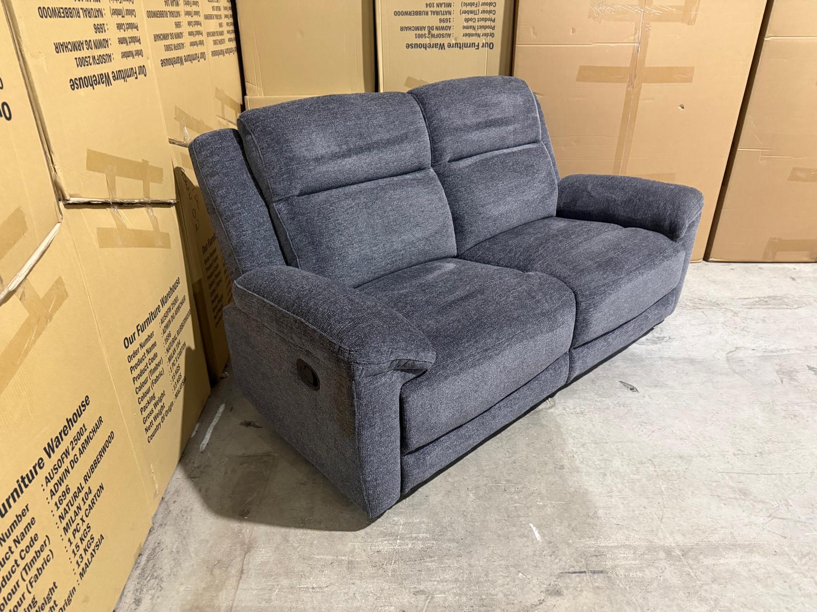 Pilot 2 Seater With Manual Recliners Dark Grey