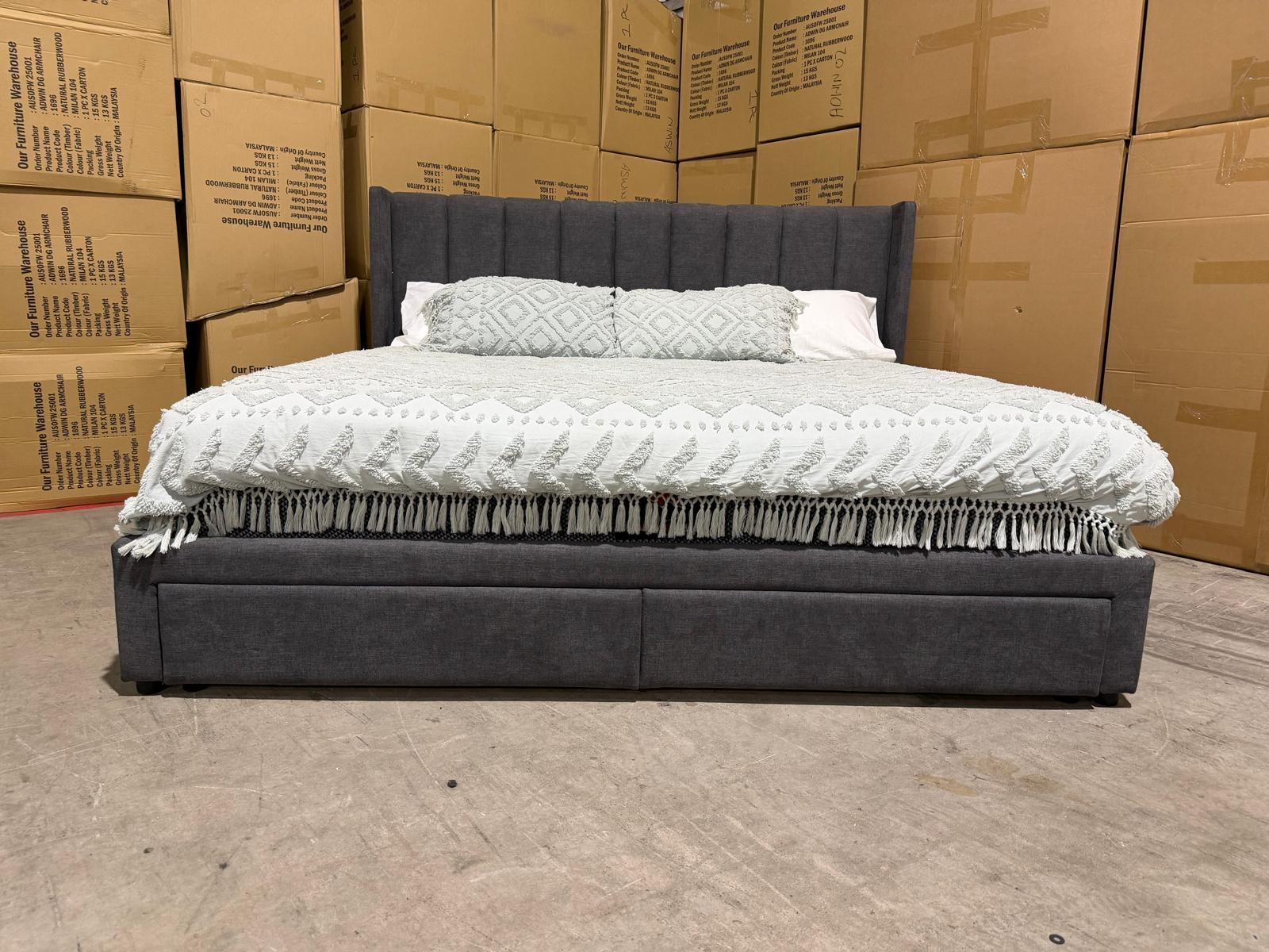 Portland Bed Range, (Charcoal) 2 Sizes Queen & King