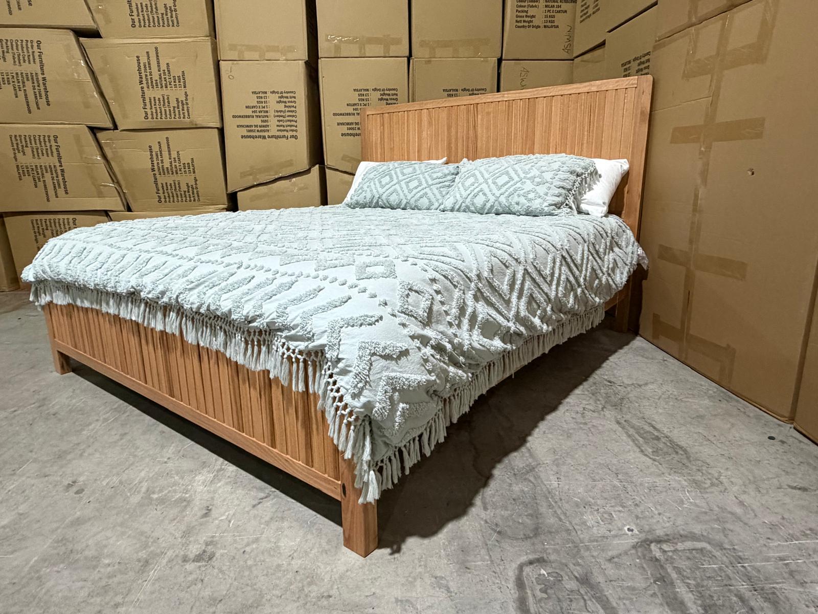Morocco King size bed in natural Messmate