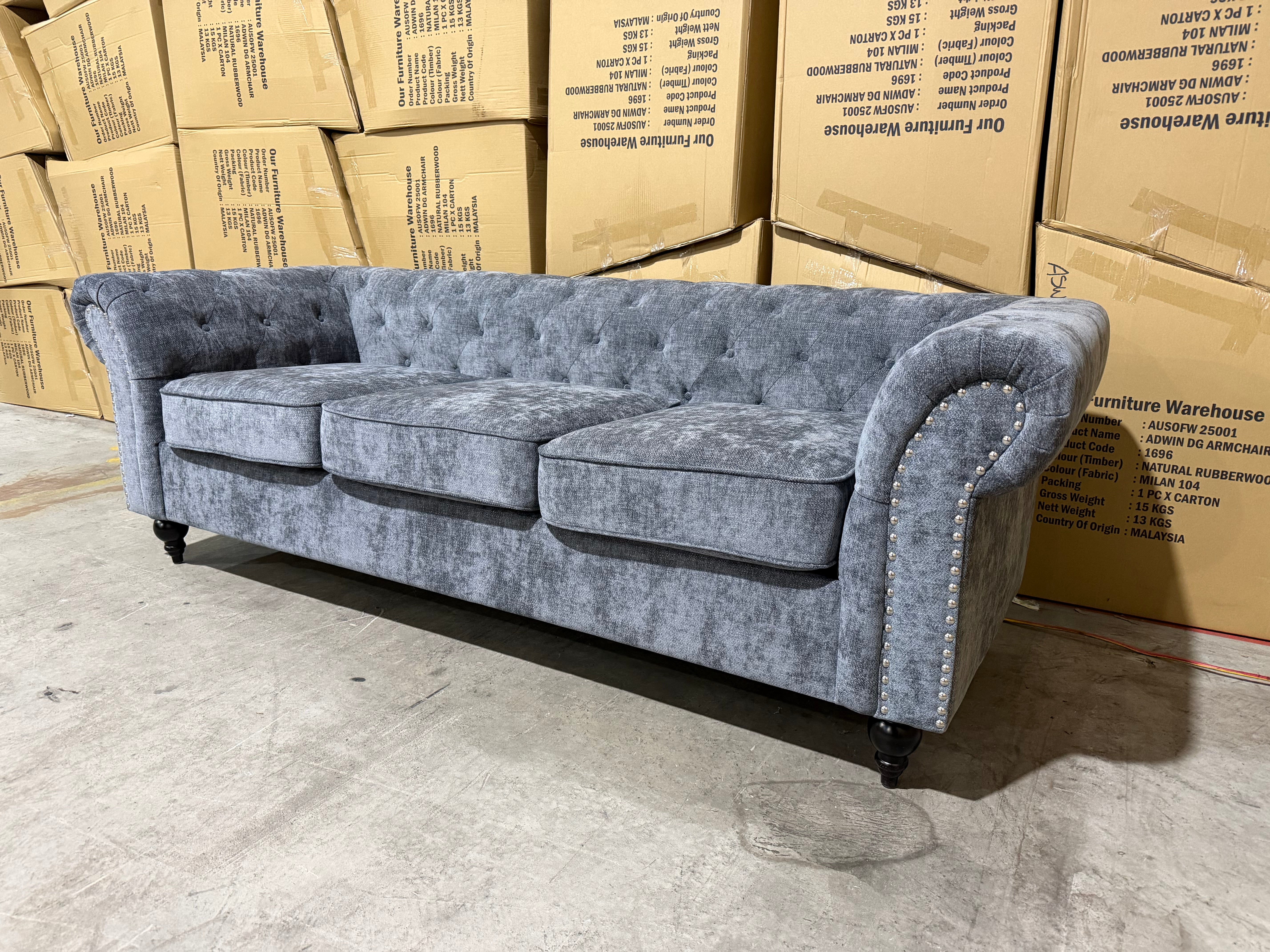 Jester 3 seater sofa Licorice