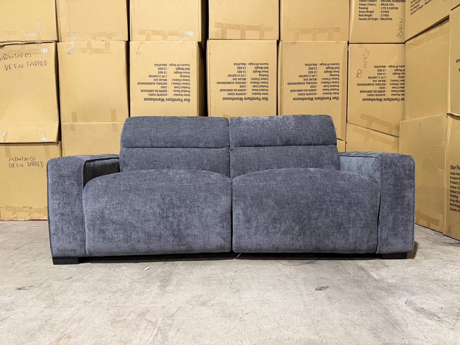 Watford 2 seater with electric Recliners Licorice