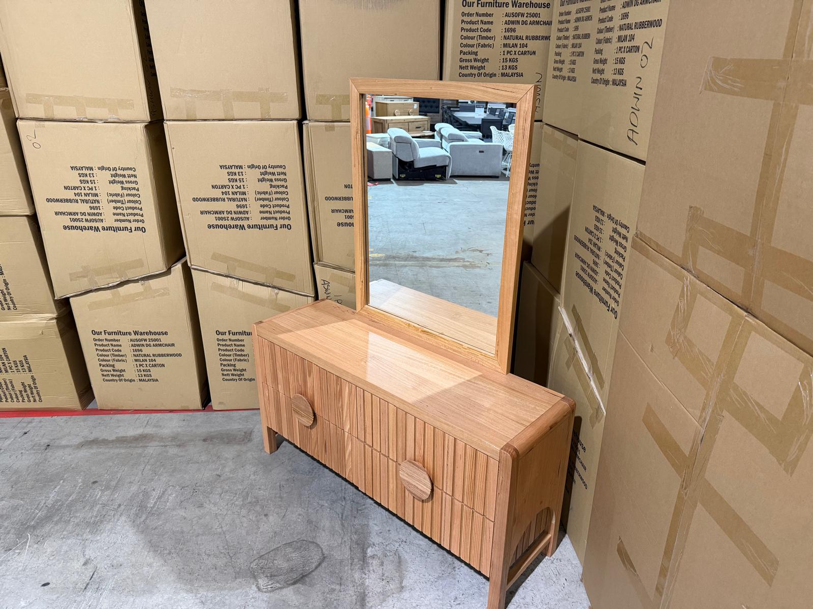 Morocco Dressing Table Inc Mirrors in natural Messmate