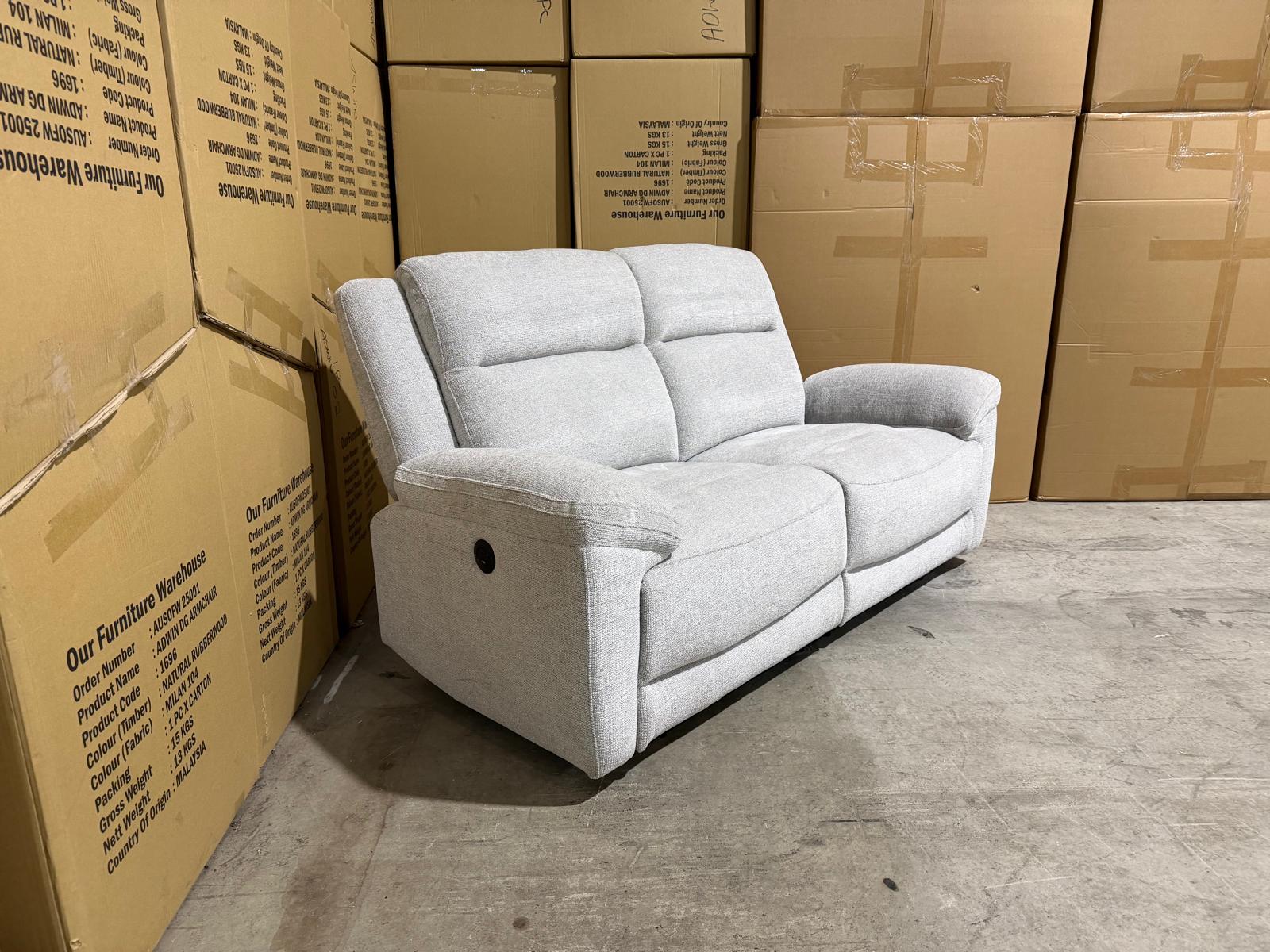 Pilot 2 seater with ELECTRIC recliners Light Grey