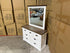 Hamptons dressing table and mirror two tone finish