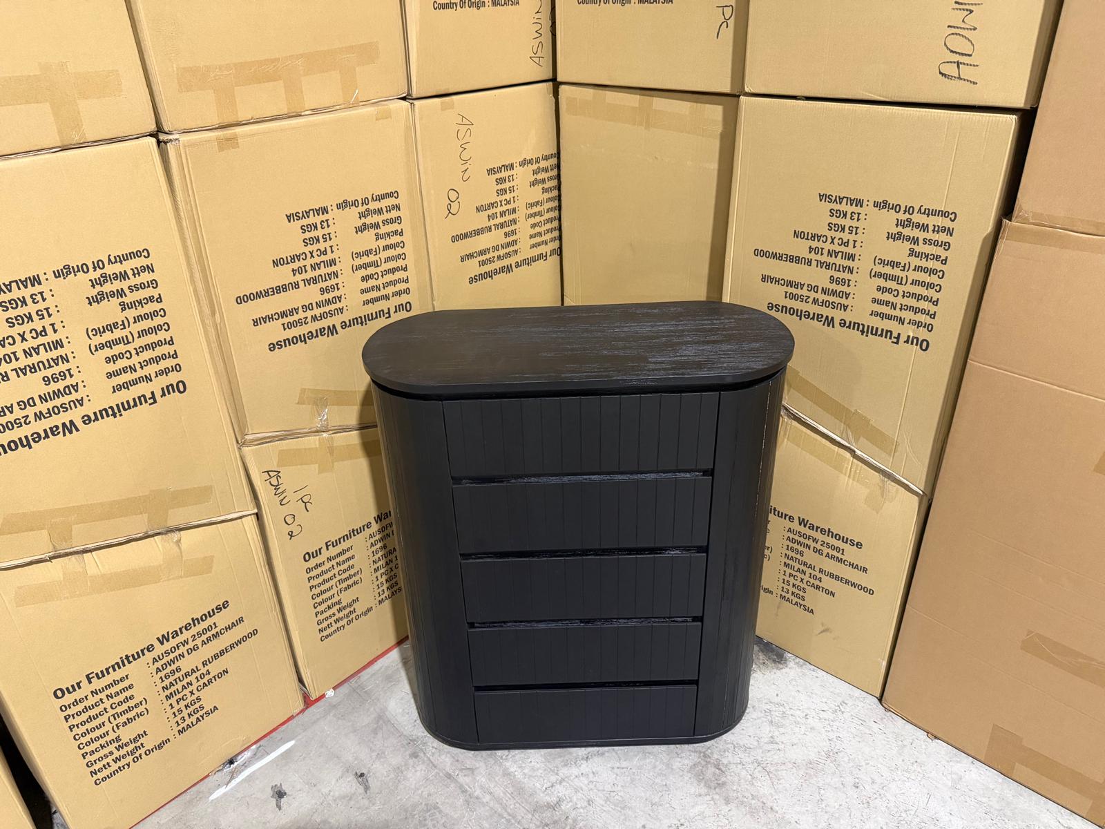 Athena ripple Tallboy in shadow Black