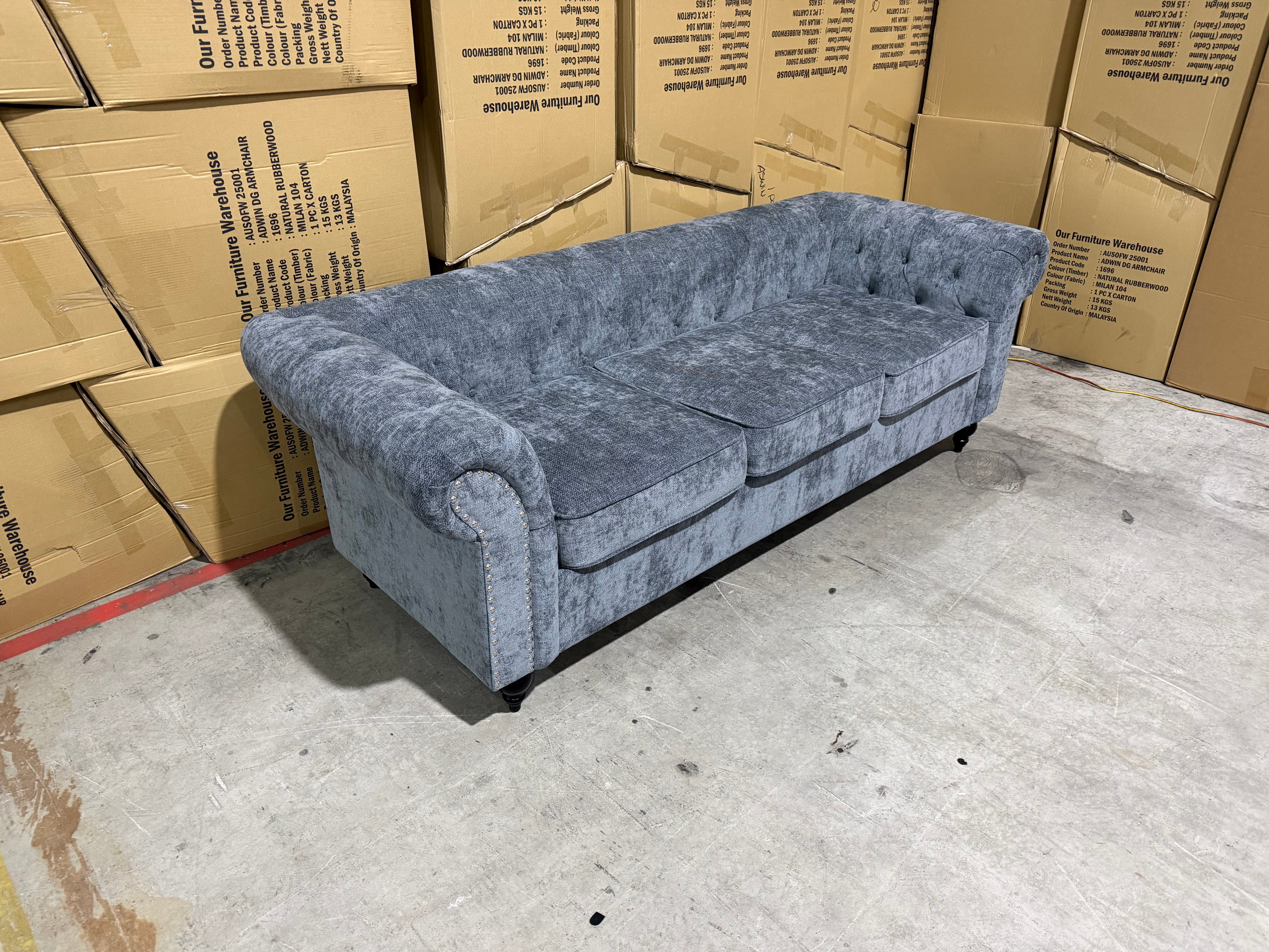 Jester 3 seater sofa Licorice
