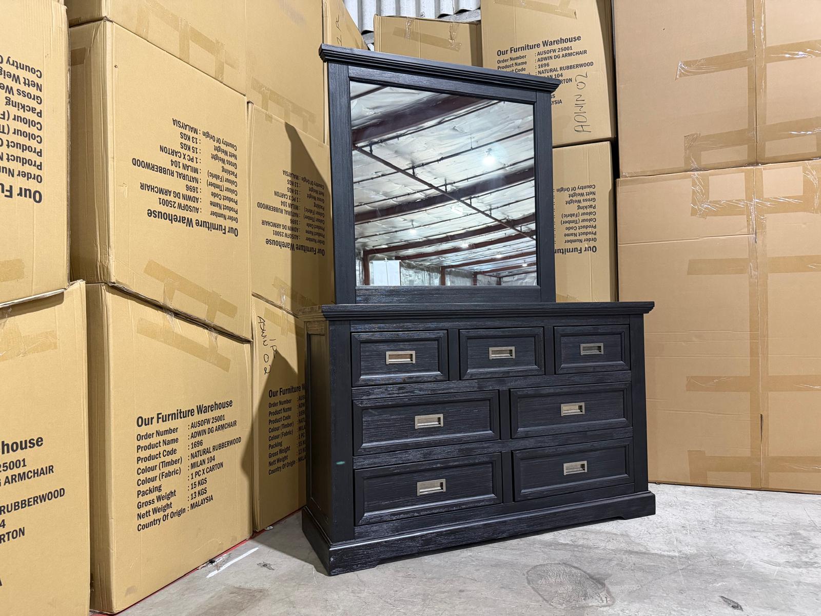 Calloway Dressing table inc mirror in black