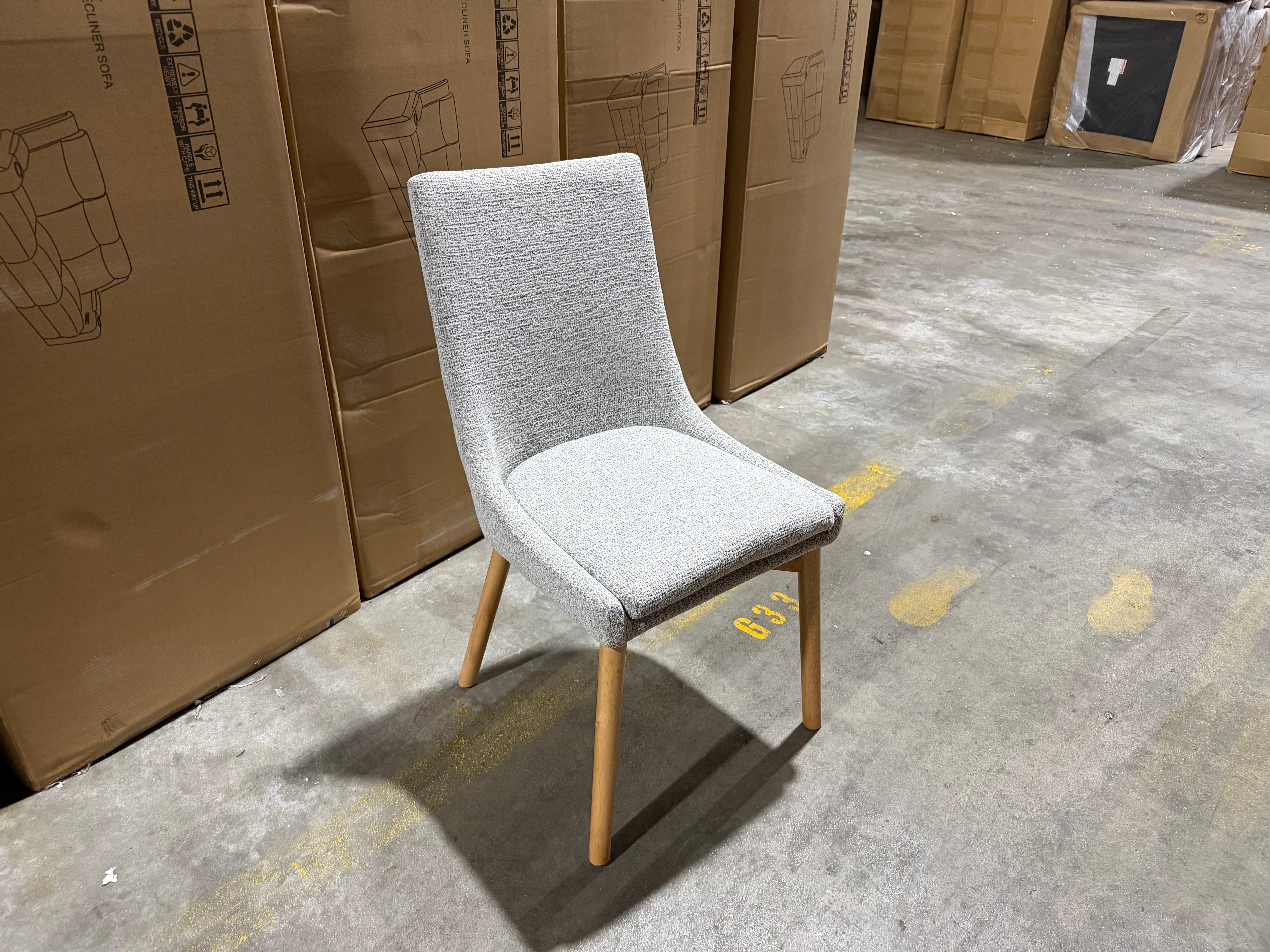 Milano Dining Chair Light Grey With Oak Colour Leg