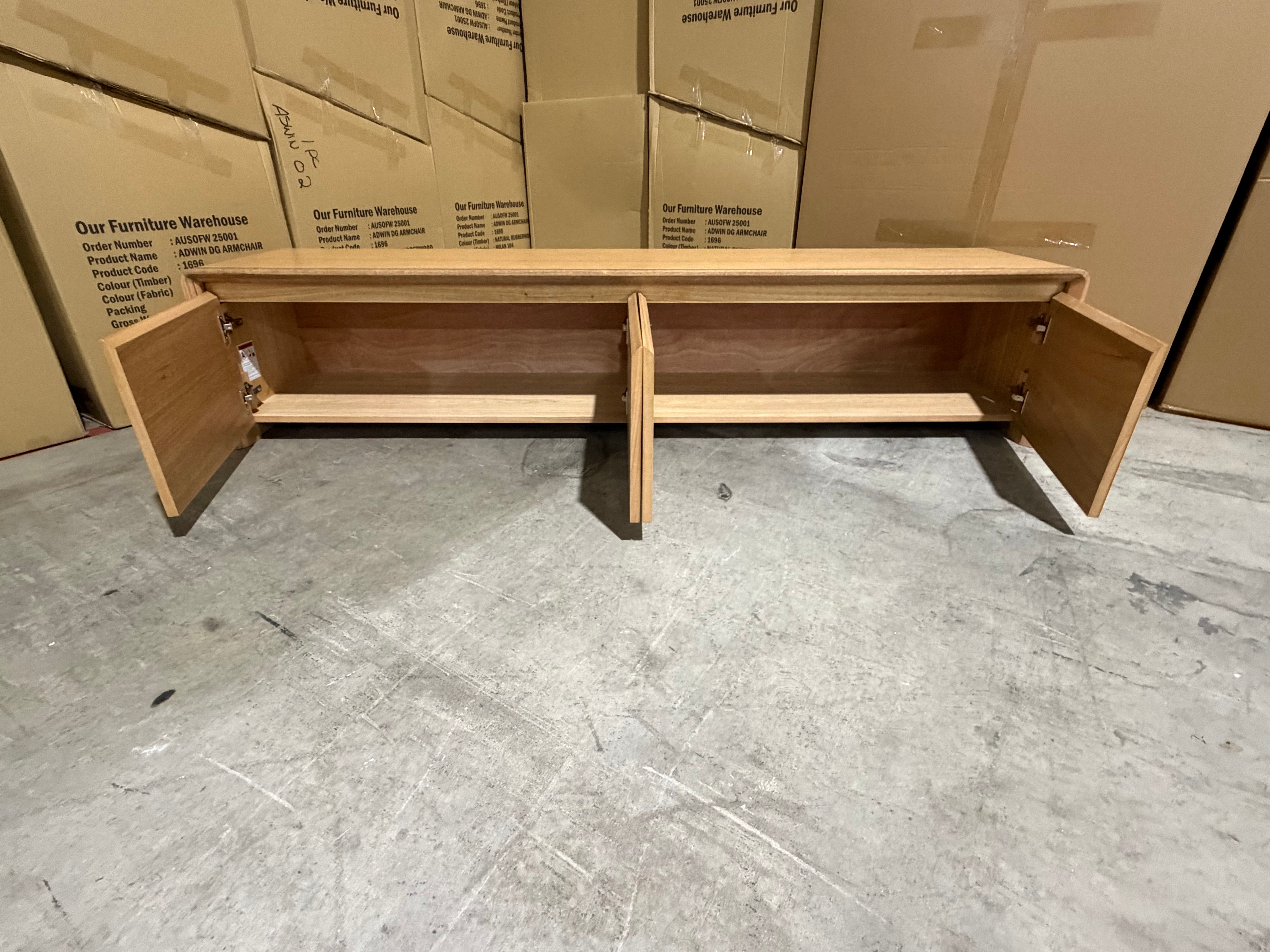 Mitcham TV Unit in natural Tassie Oak Dining Range