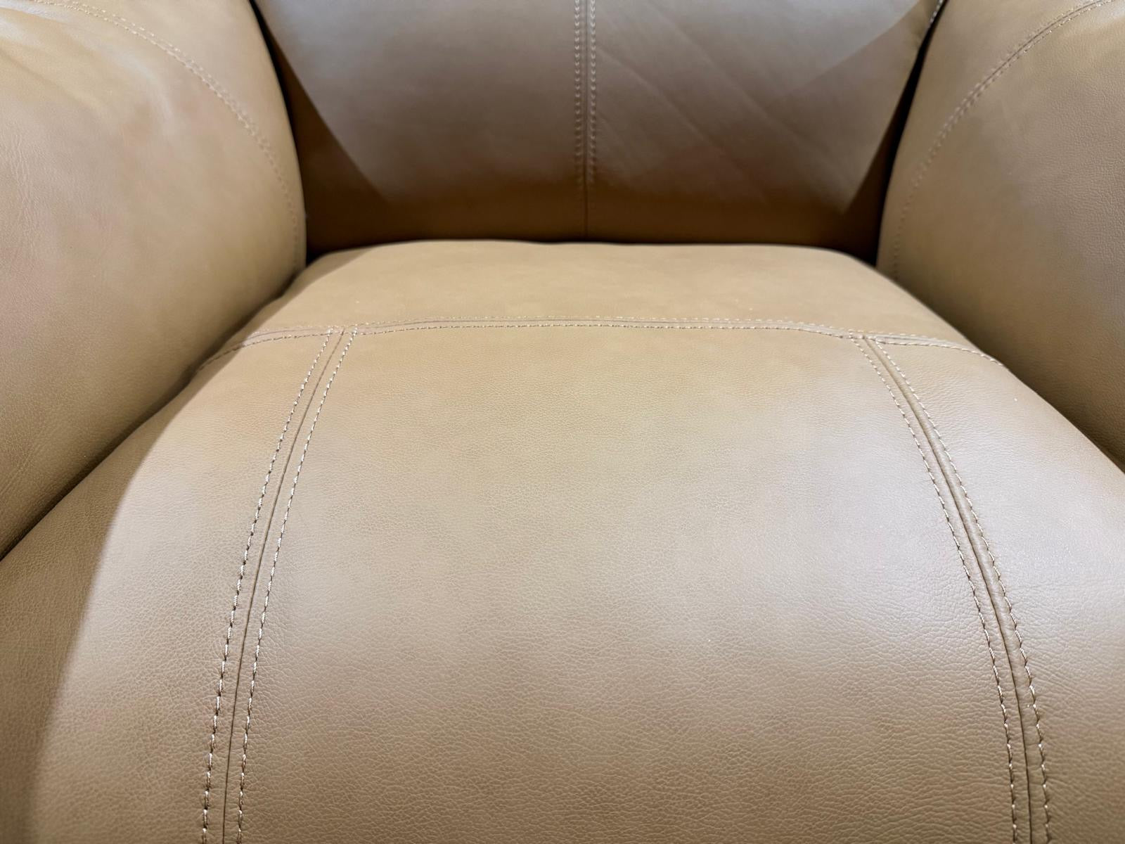 Oasis Single Recliner Leather Match (TAN)
