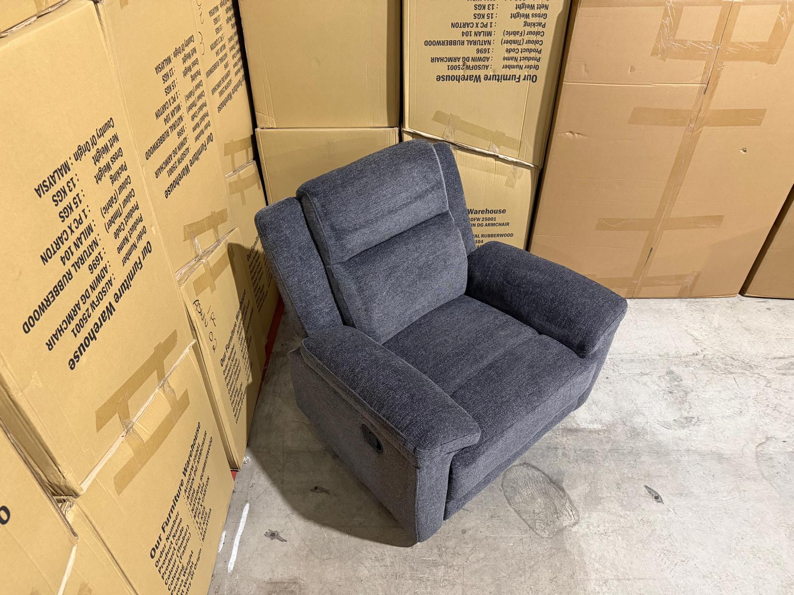 Pilot Single Manual Recliner In Dark Grey