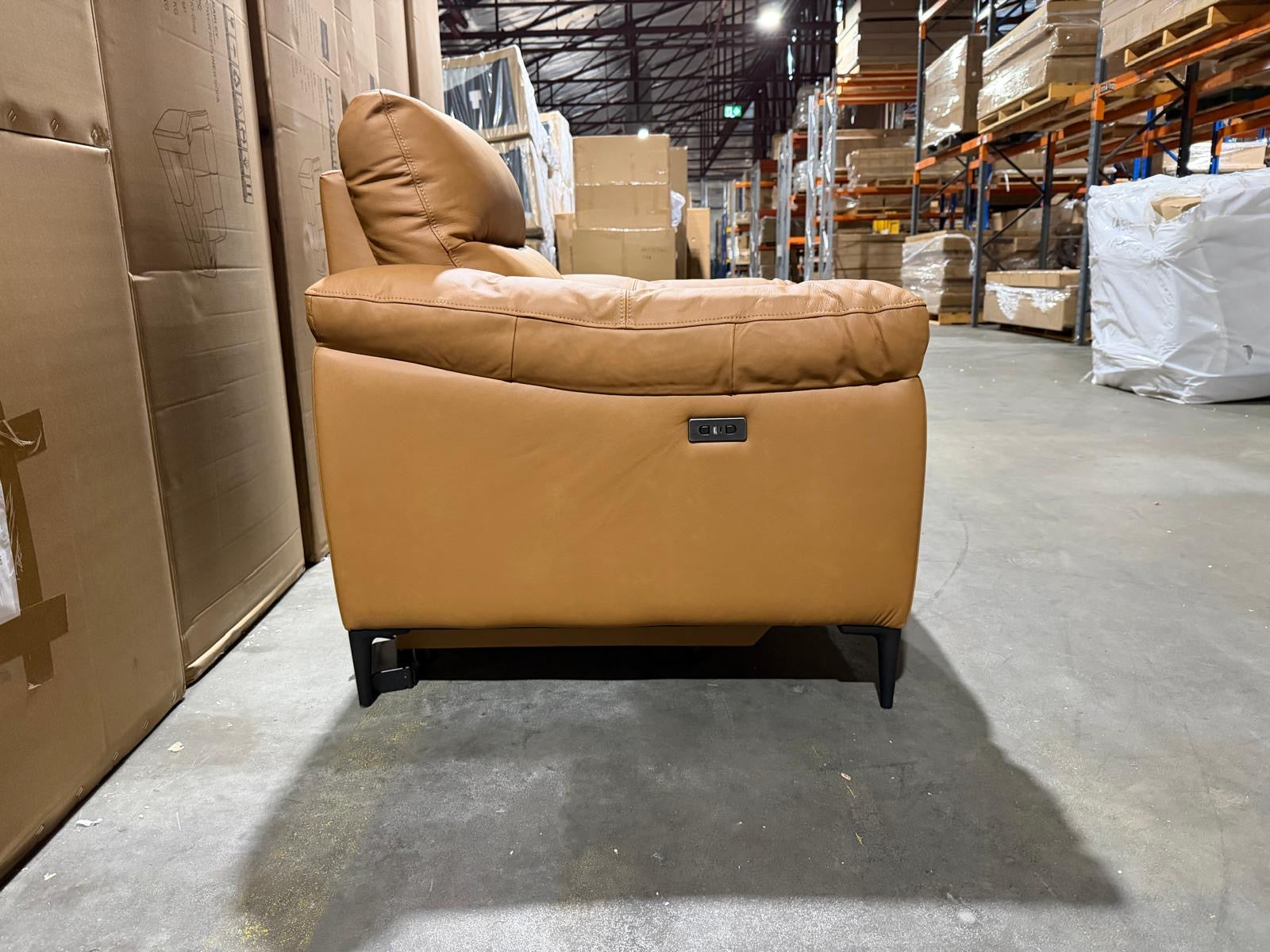 Oasis Single Recliner Leather Match (TAN)