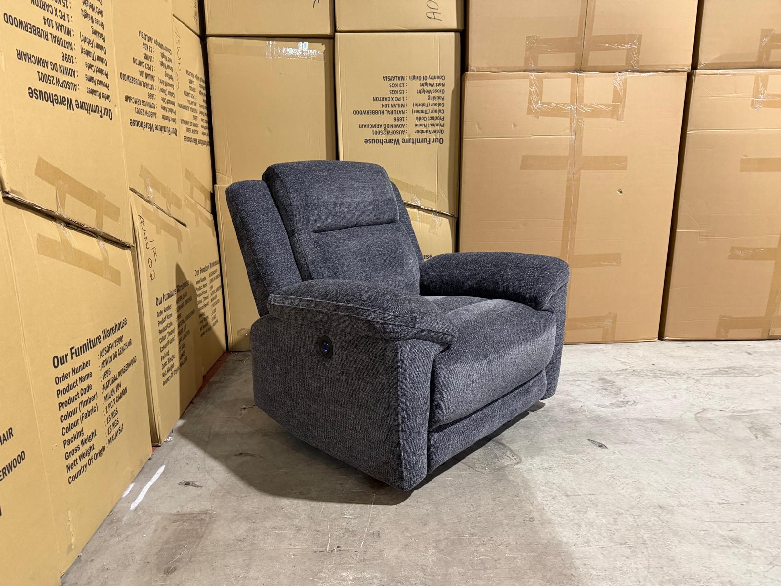 Pilot single Electric Recliners Dark Grey