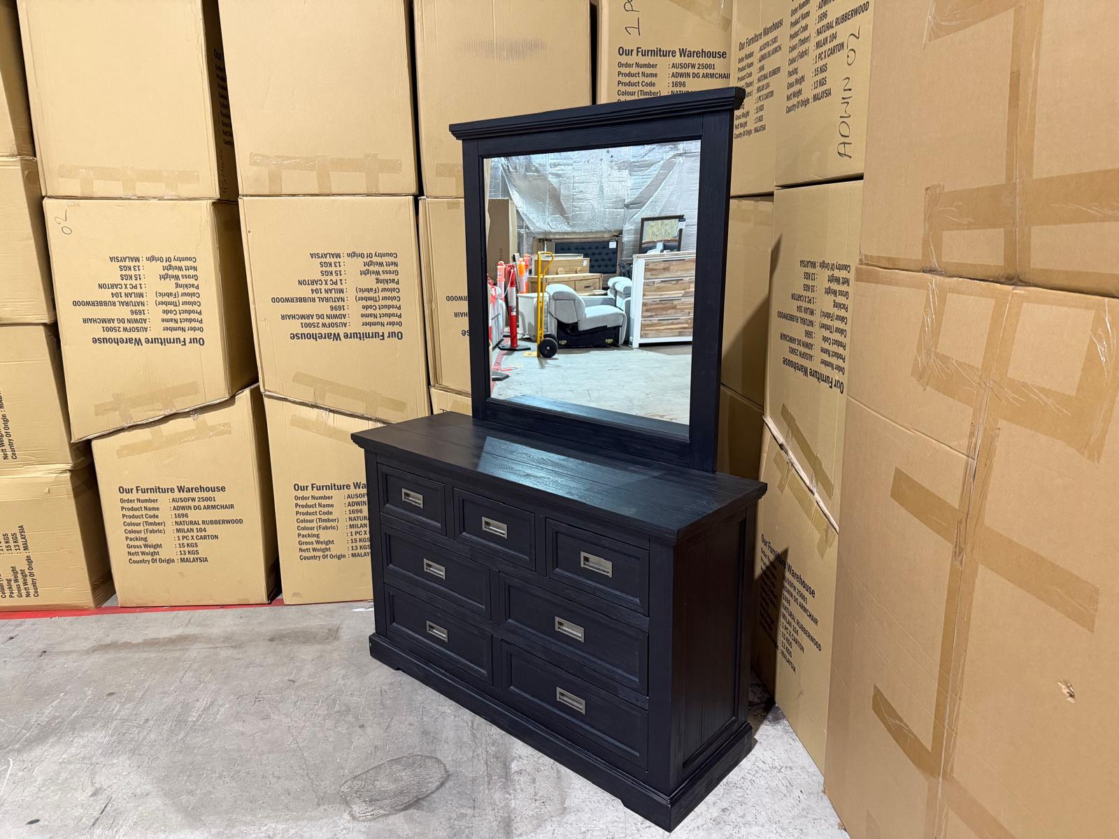 Calloway Dressing table inc mirror in black