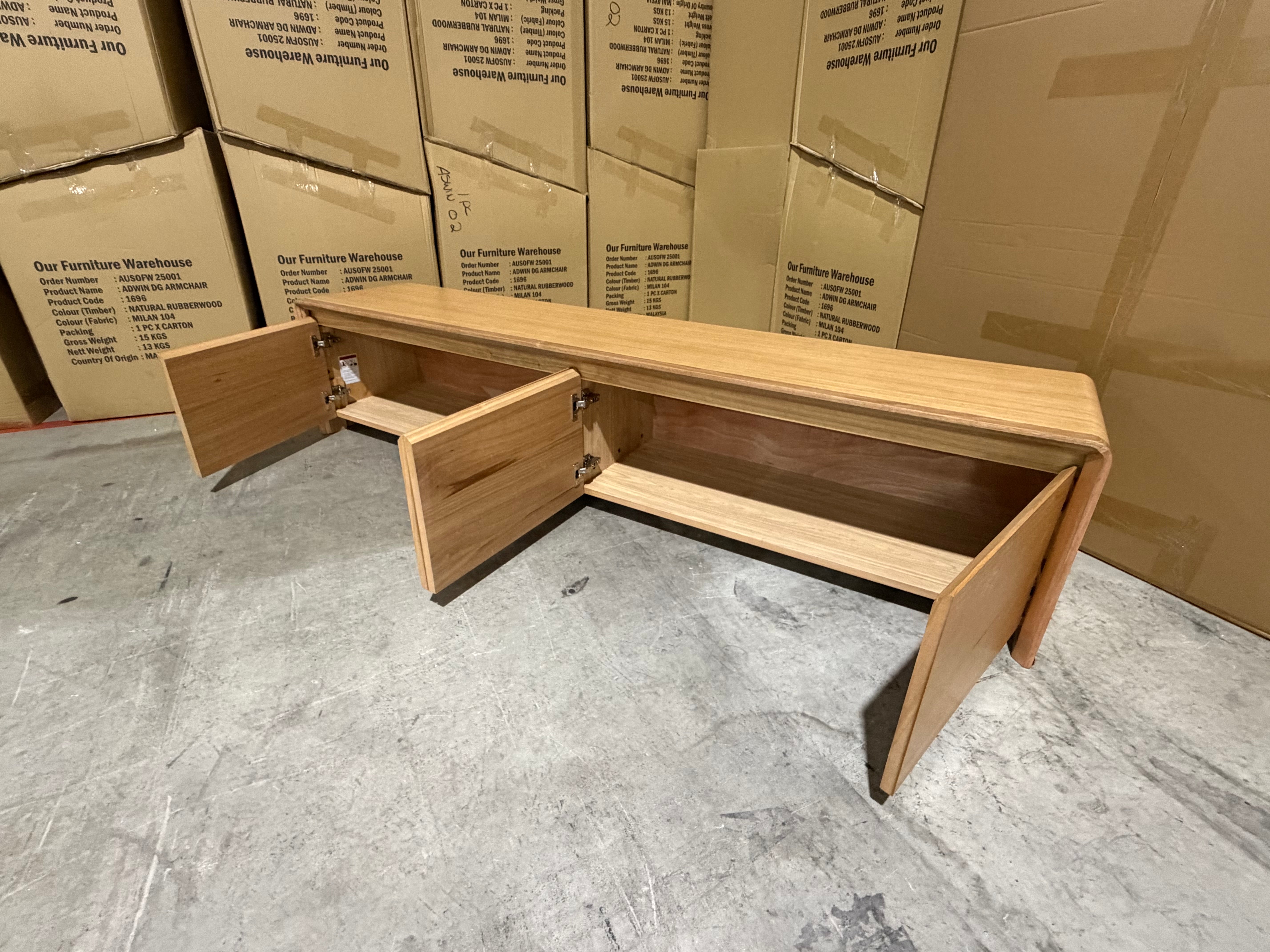 Mitcham TV Unit in natural Tassie Oak Dining Range