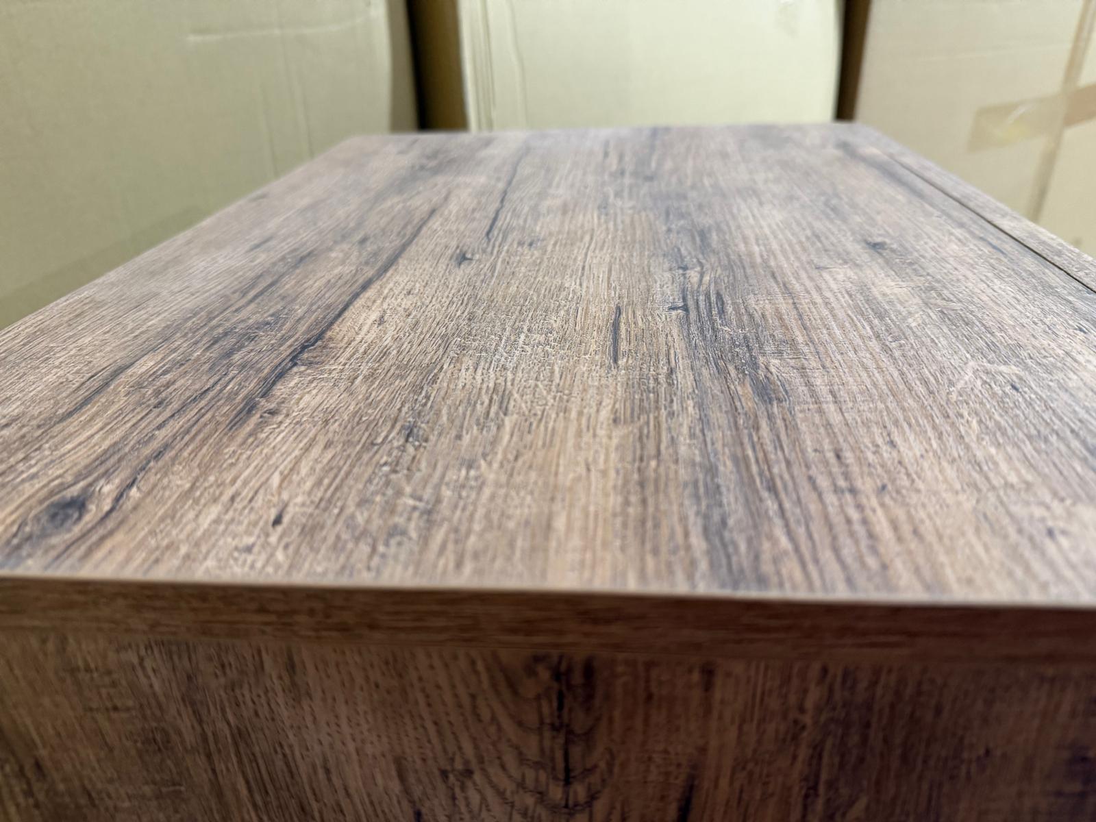Manly frank bed side chest in rustic walnut