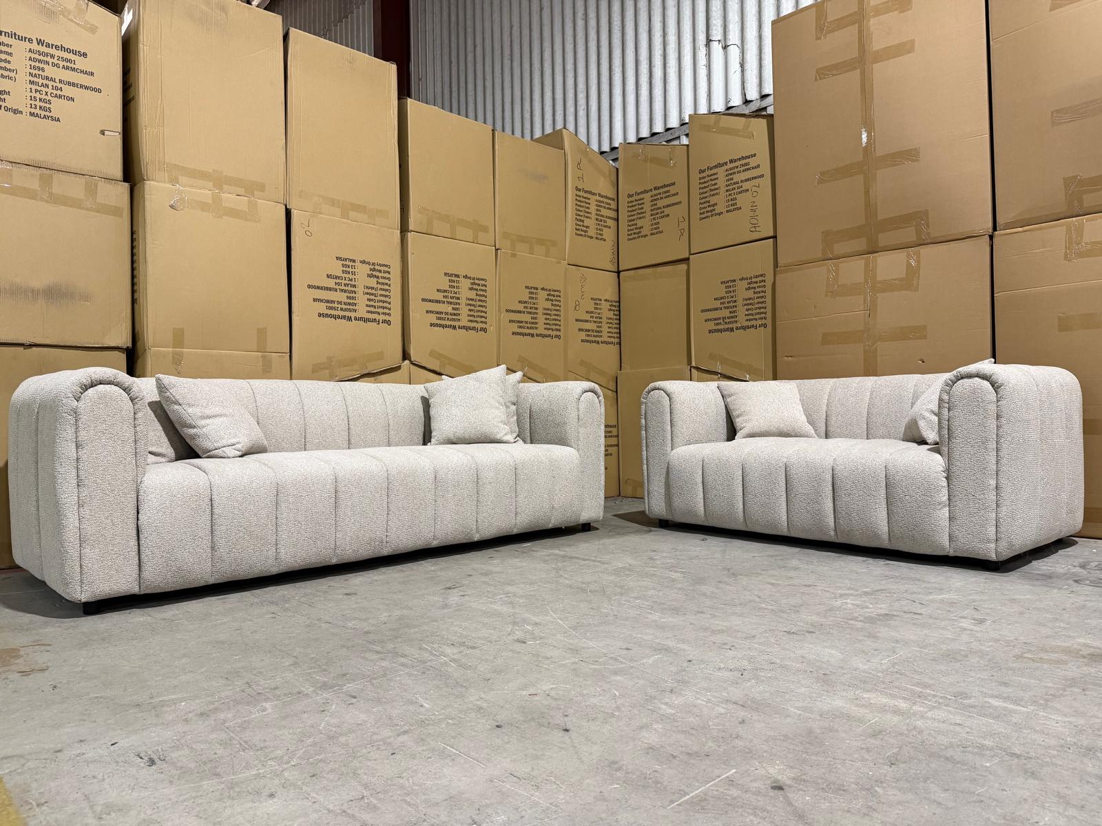 Estella 3+2 Sofa Package In Sandy beach