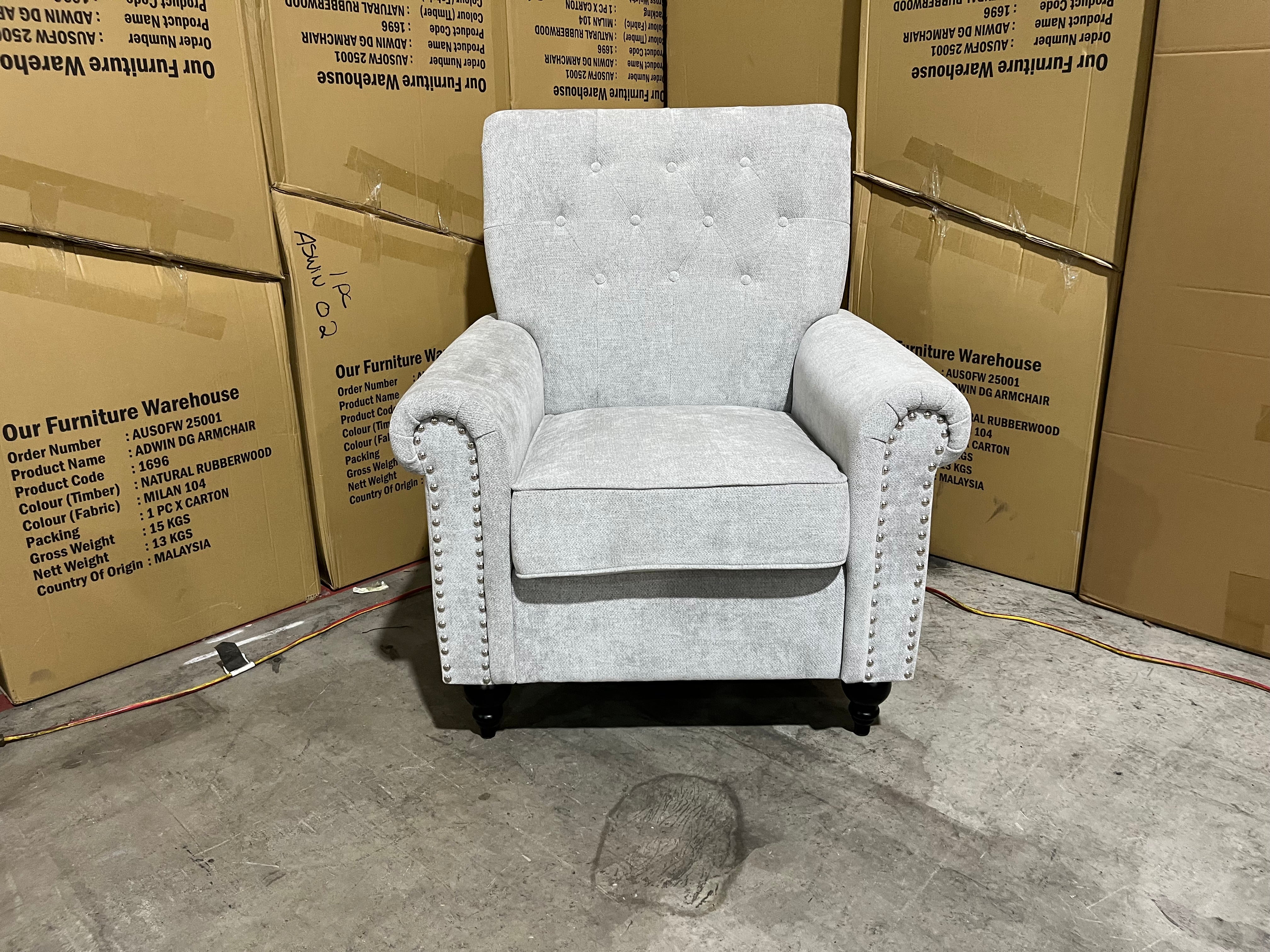 Jester single accent chair in Super glamour fifty shades
