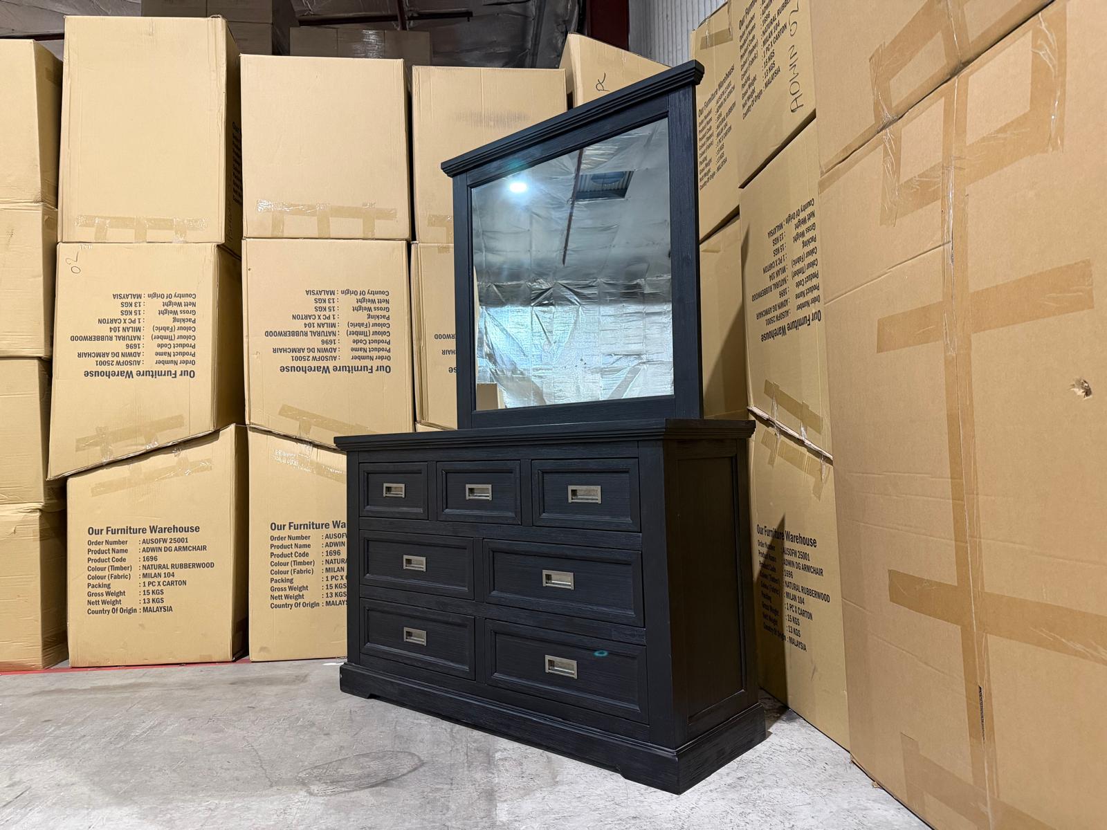 Calloway Dressing table inc mirror in black