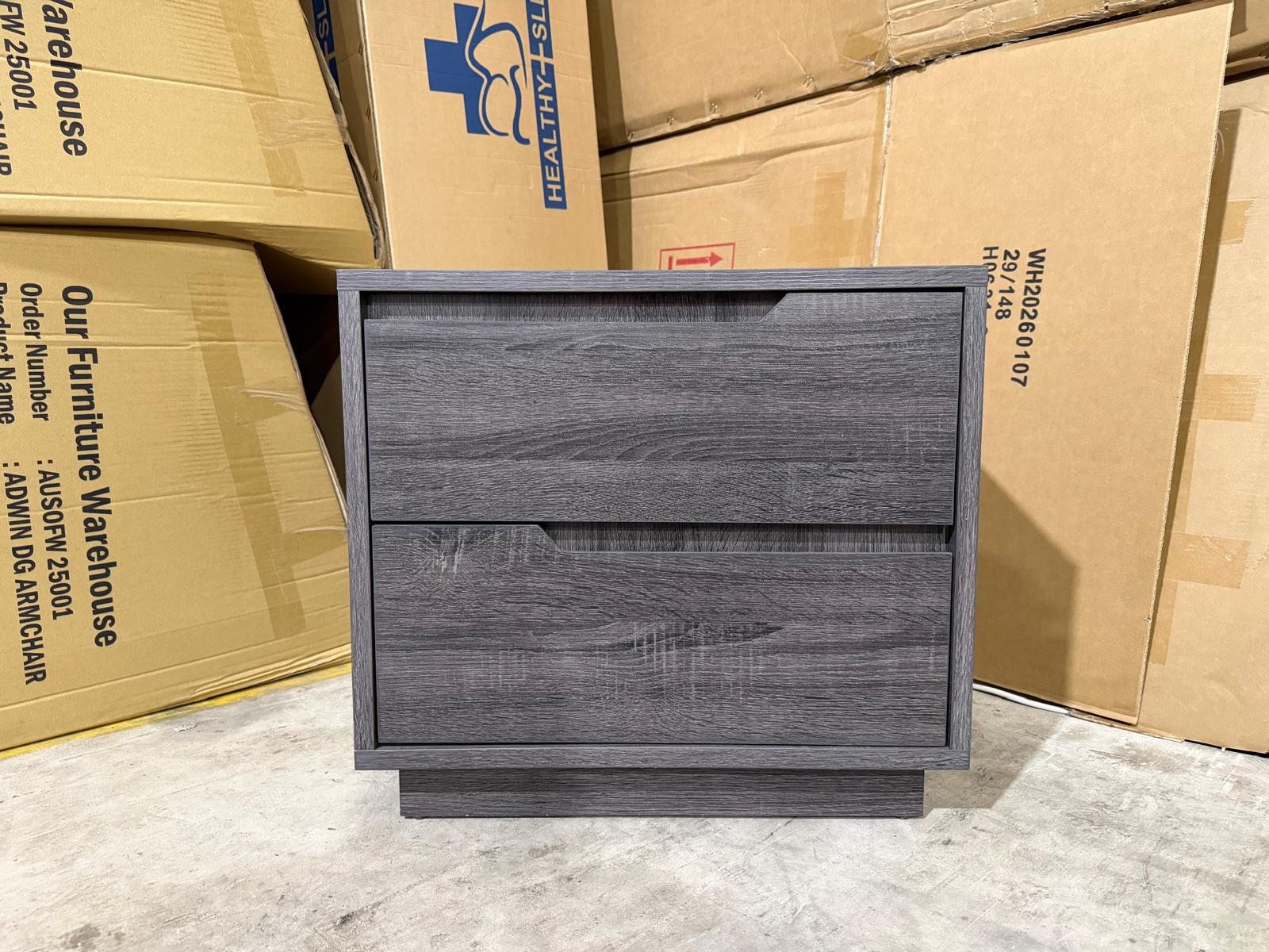 Vienna bed side chest in grey